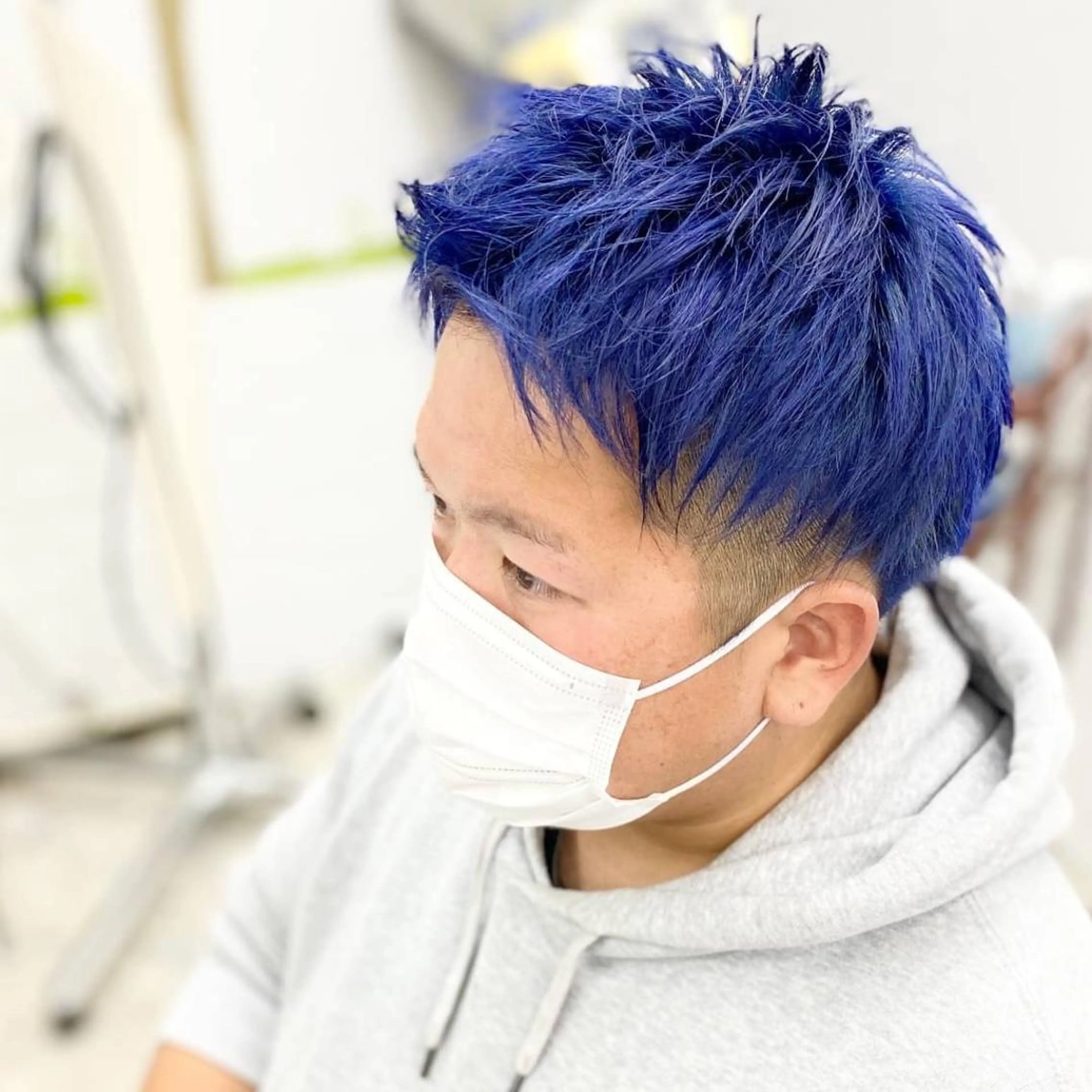 ショート メンズ ハイライト&曲がる 縮毛矯正特化 玉置のヘアスタイル