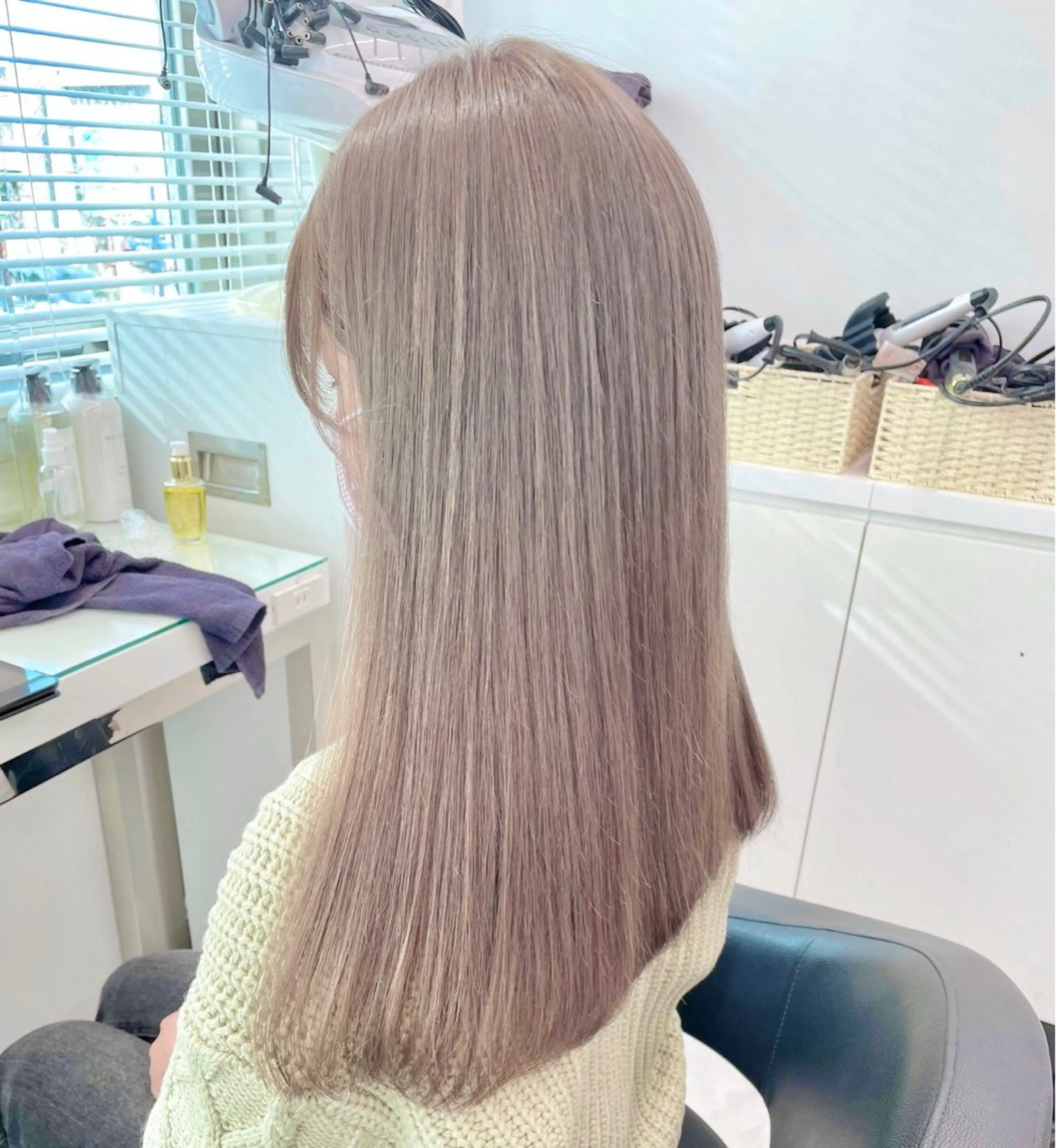 ミディアム ブラウンベージュ🤎 ブリーチなし🤎のヘアスタイル