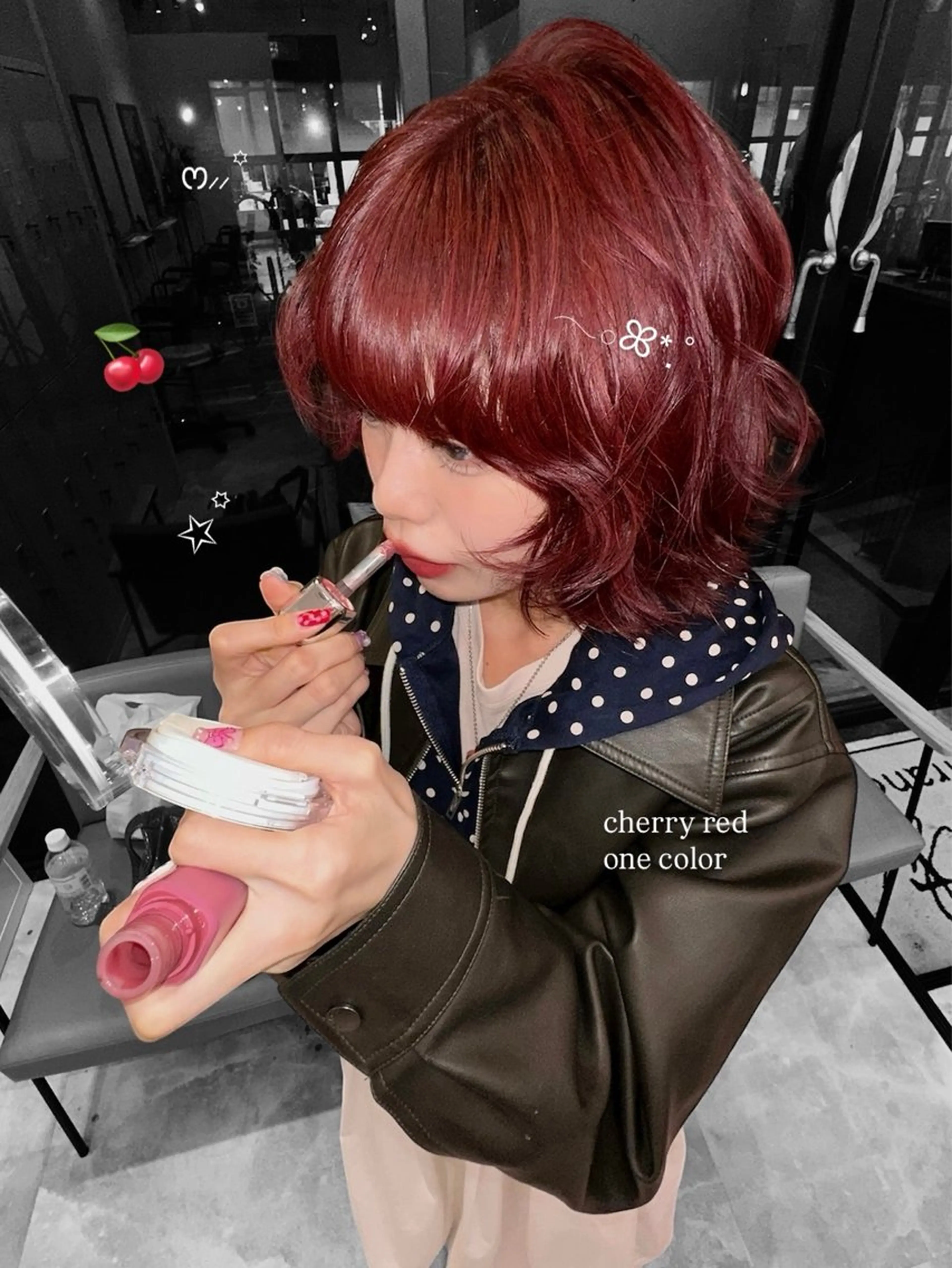 《👼巻きやすい顔周り👶》顔周りカット + 髪質改善カラー + Aujua 5stepトリートメントの写真