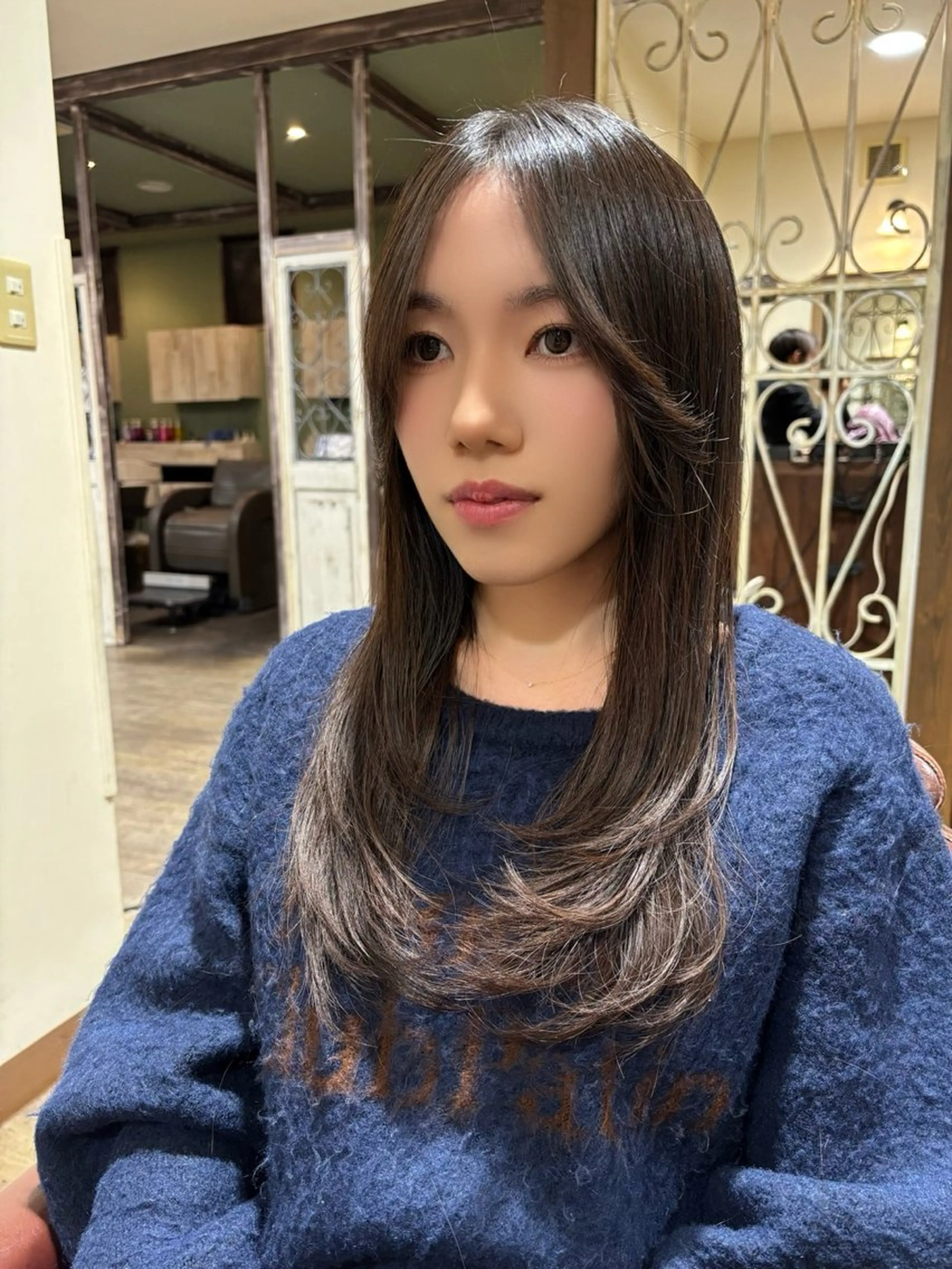 ロング カット ヘアカラー トリートメント 曲がるストレート/ レイヤー/大野真央のヘアスタイル