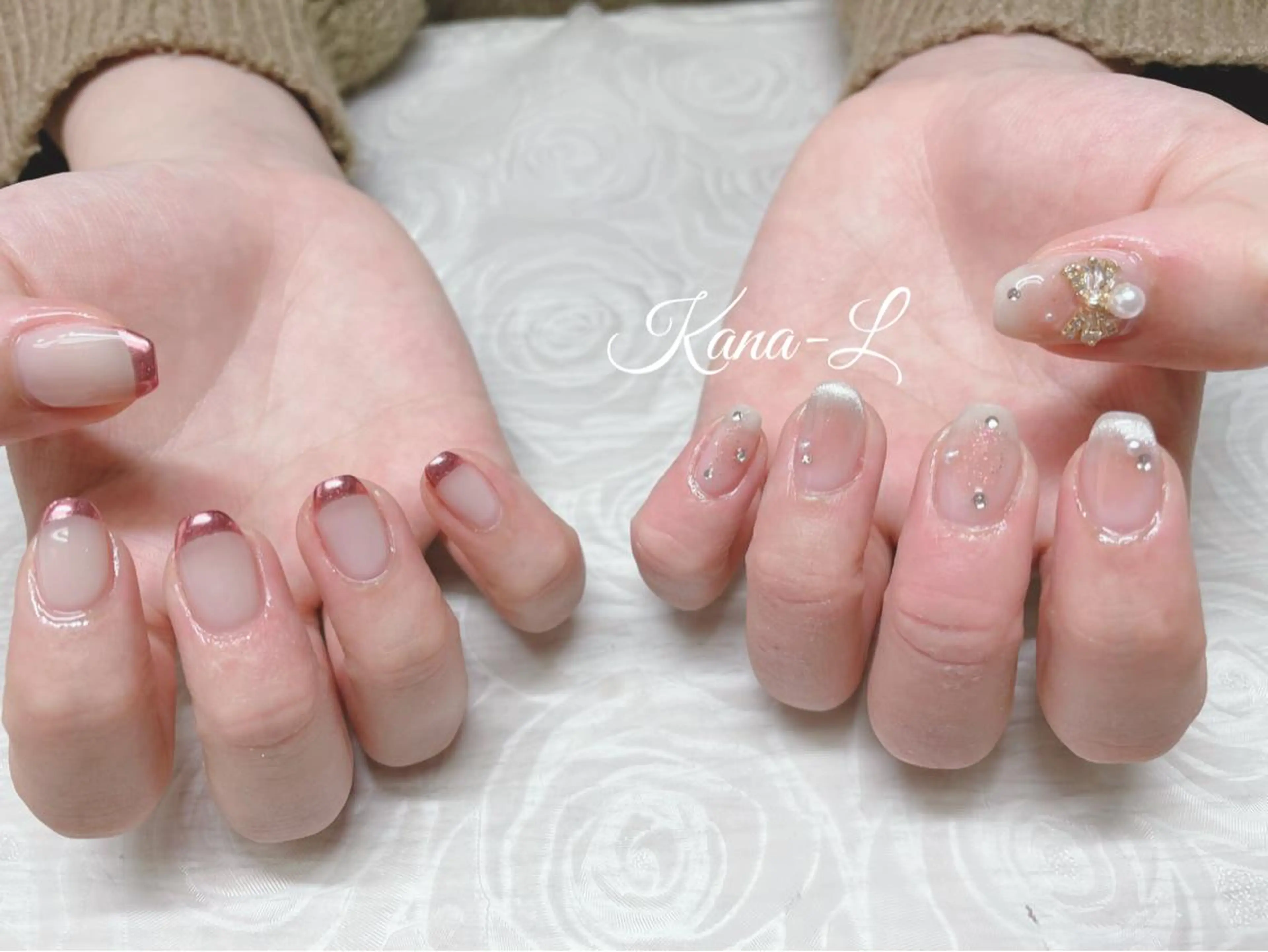 カラー ネイル チークネイル フレンチネイル 韓国ネイル マグネットネイル ミラーネイル 芦辺 香奈のネイルデザイン