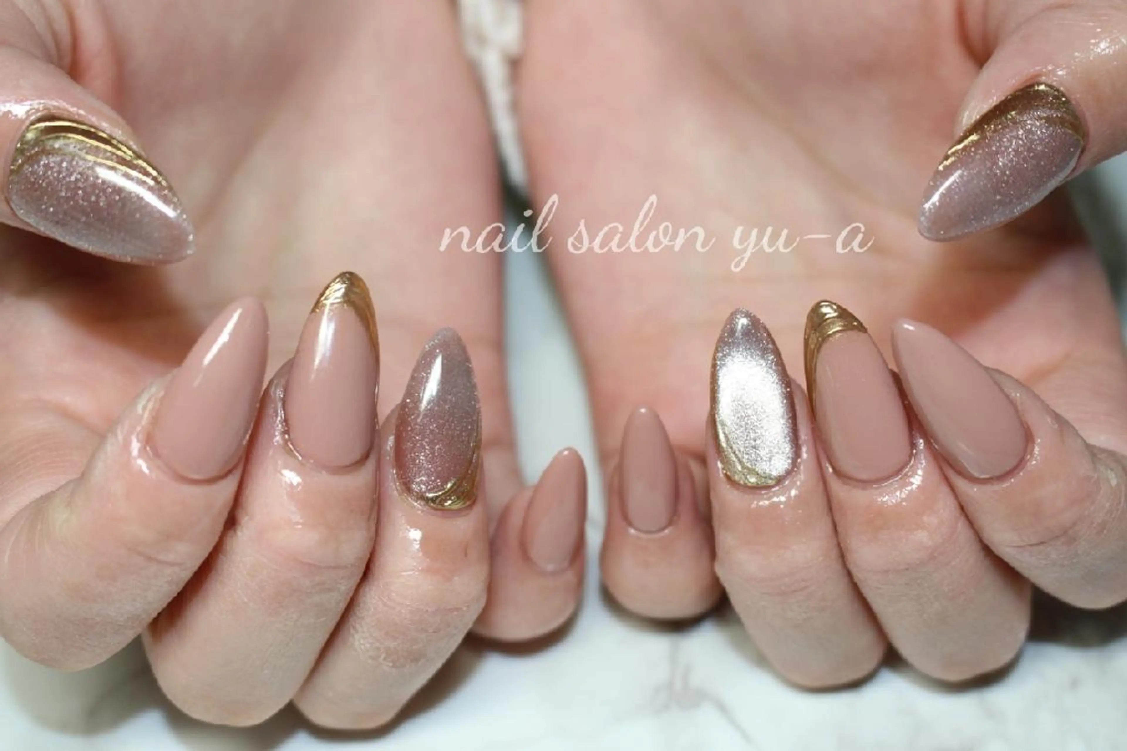 ネイル ハンドネイル yu-a  スカルプ ネイルakiのネイルデザイン