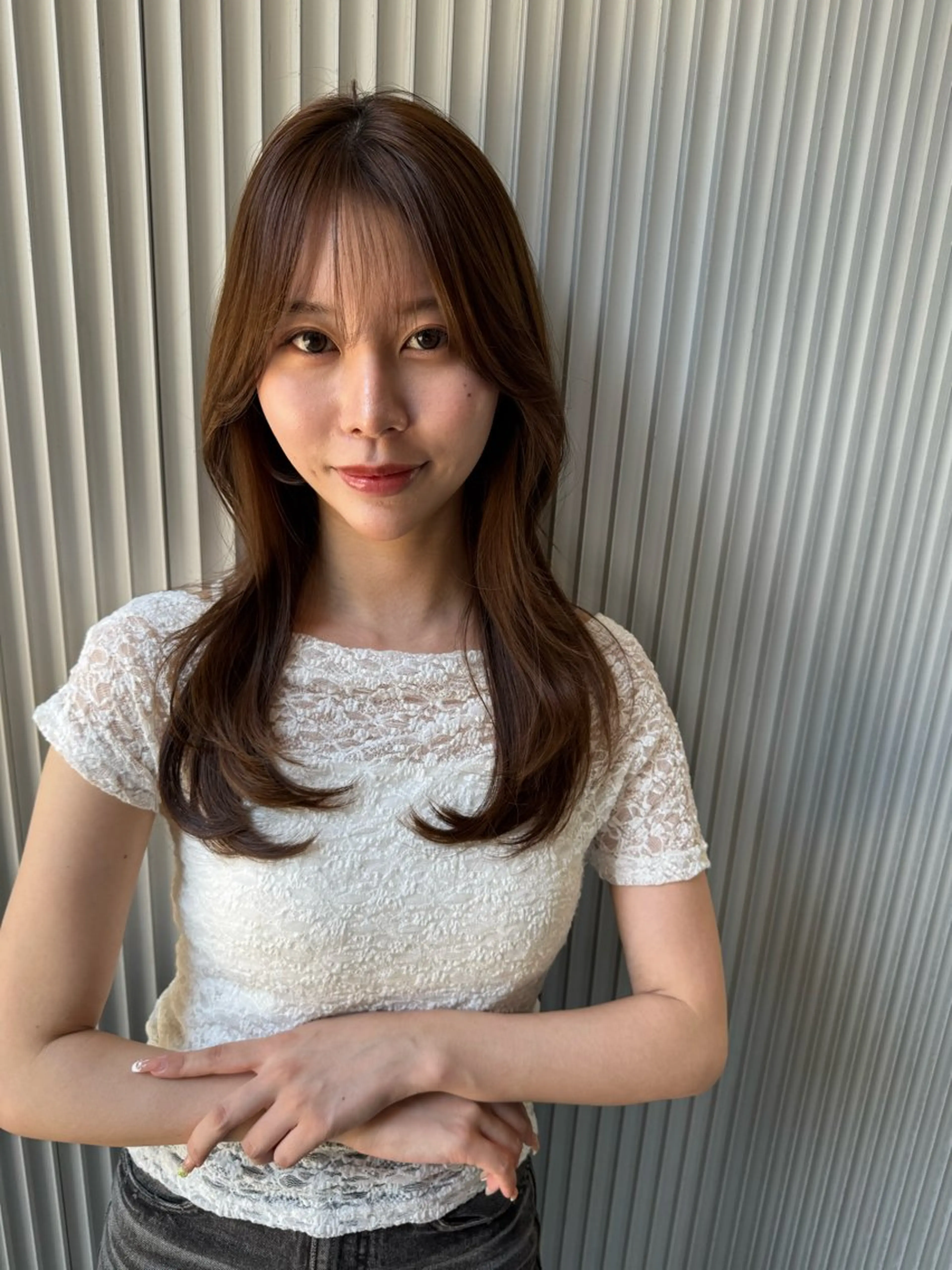 セミロング カット ヘアカラー トリートメント レイヤー×髪質改善 ×透明感/杉田 圭のヘアスタイル