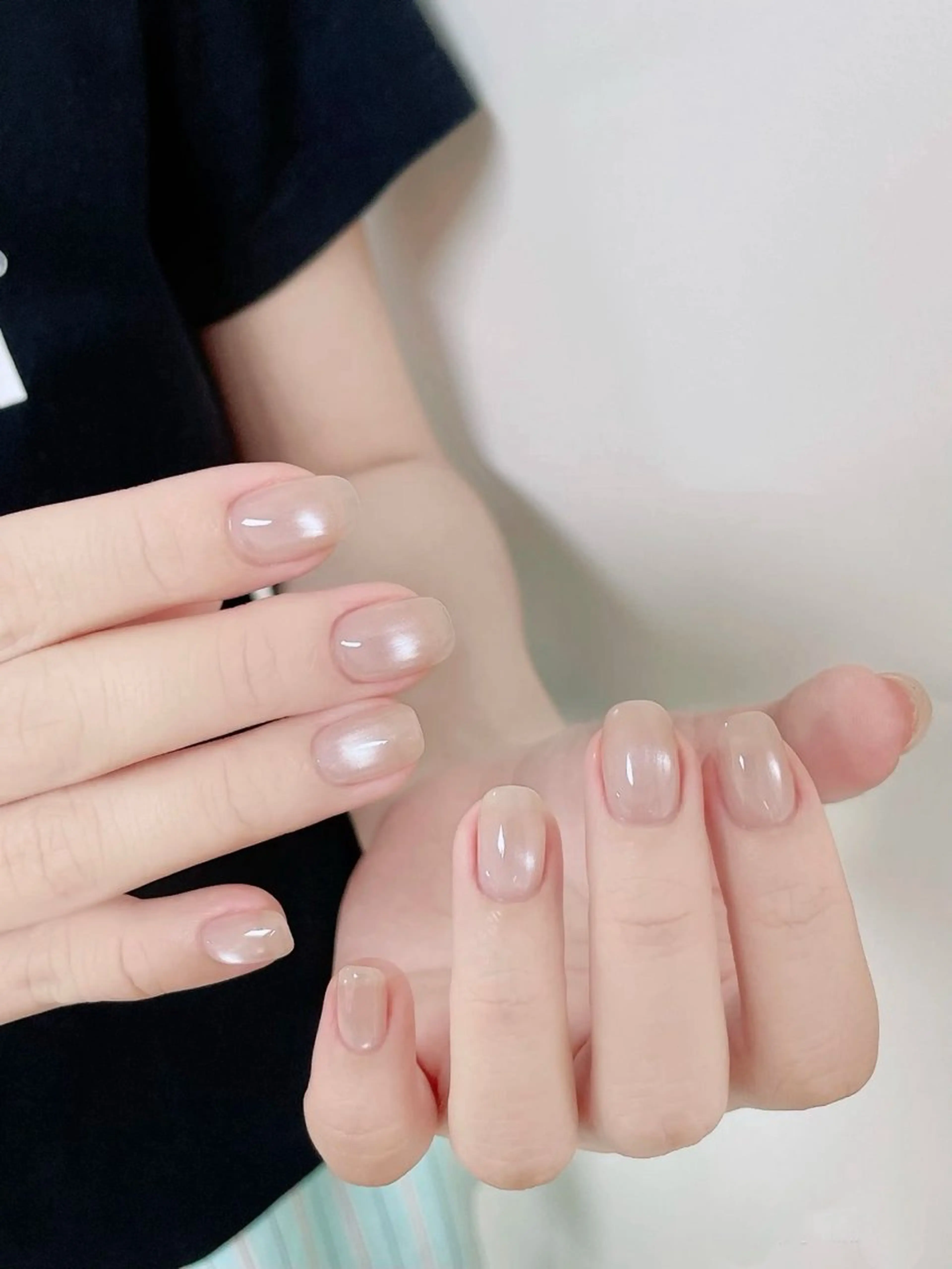 ネイル アートネイル オーロラネイル チークネイル フレンチネイル ガラスフレンチ 🎀YooLi Nail salonのネイルデザイン
