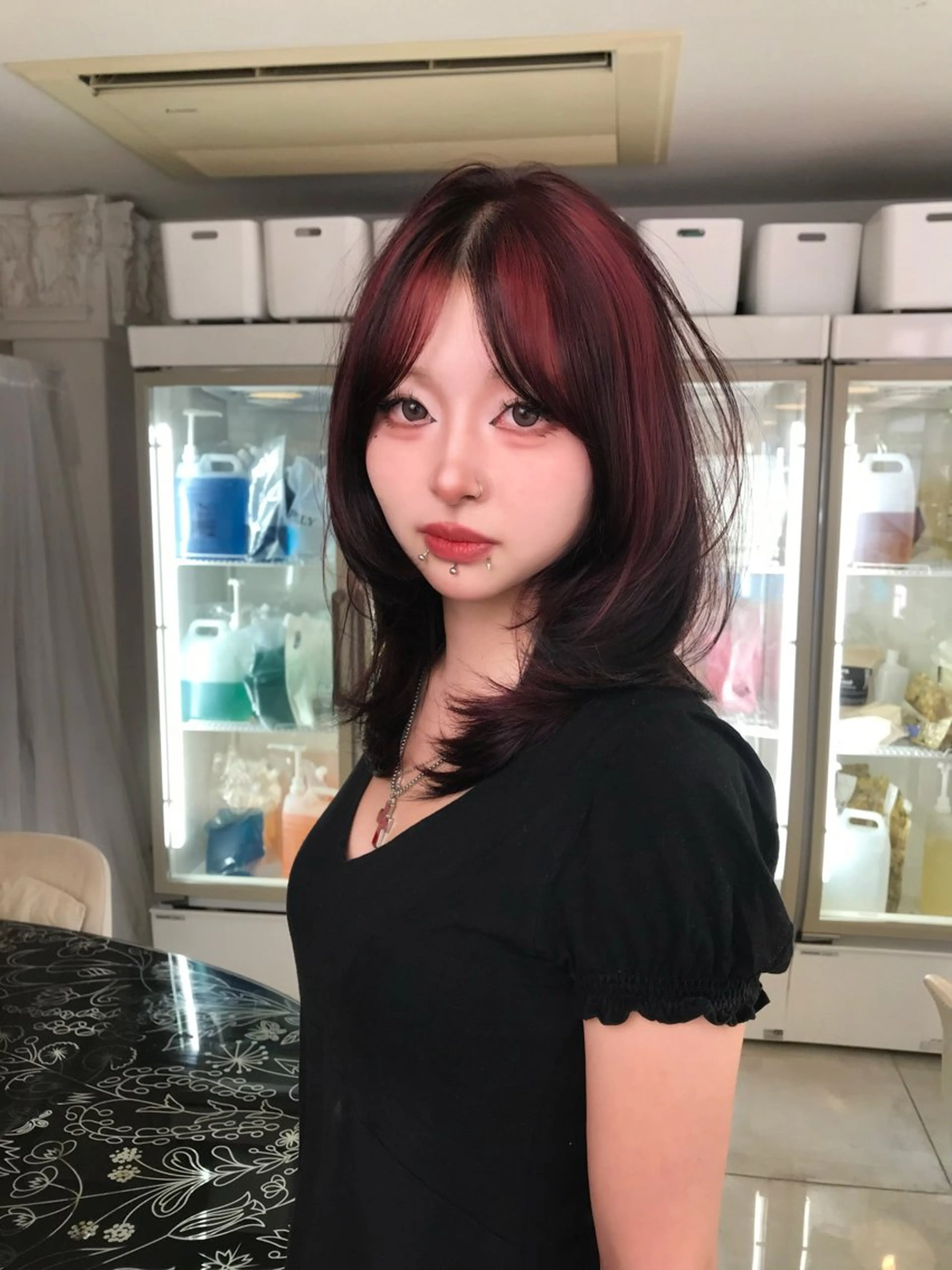 ロング カラー ヘアカラー トリートメント ヘアセット HARUNA/原宿/ デザイン/カットのヘアスタイル