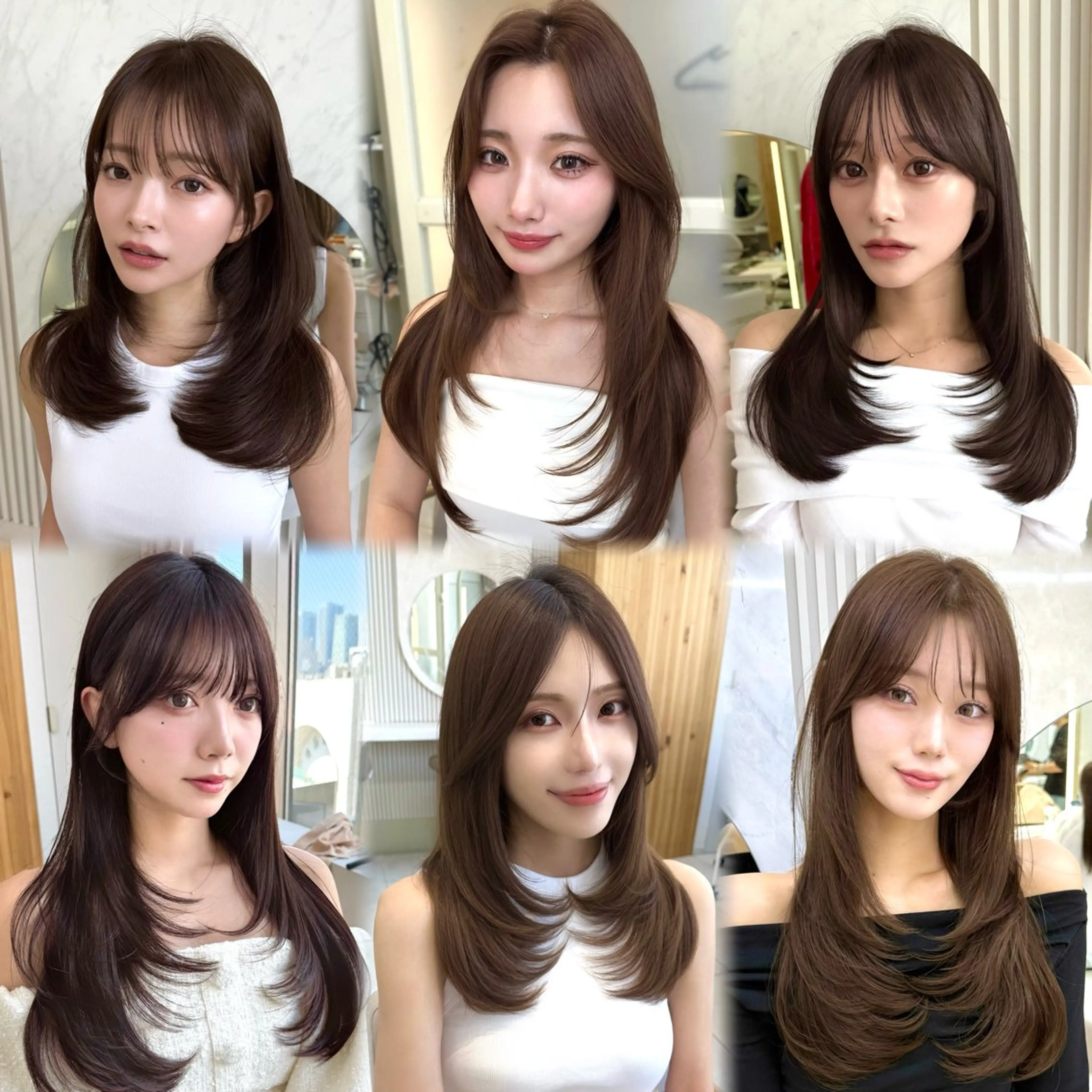 セミロング カラー 似合わせレイヤー/ 透明感カラーのヘアスタイル