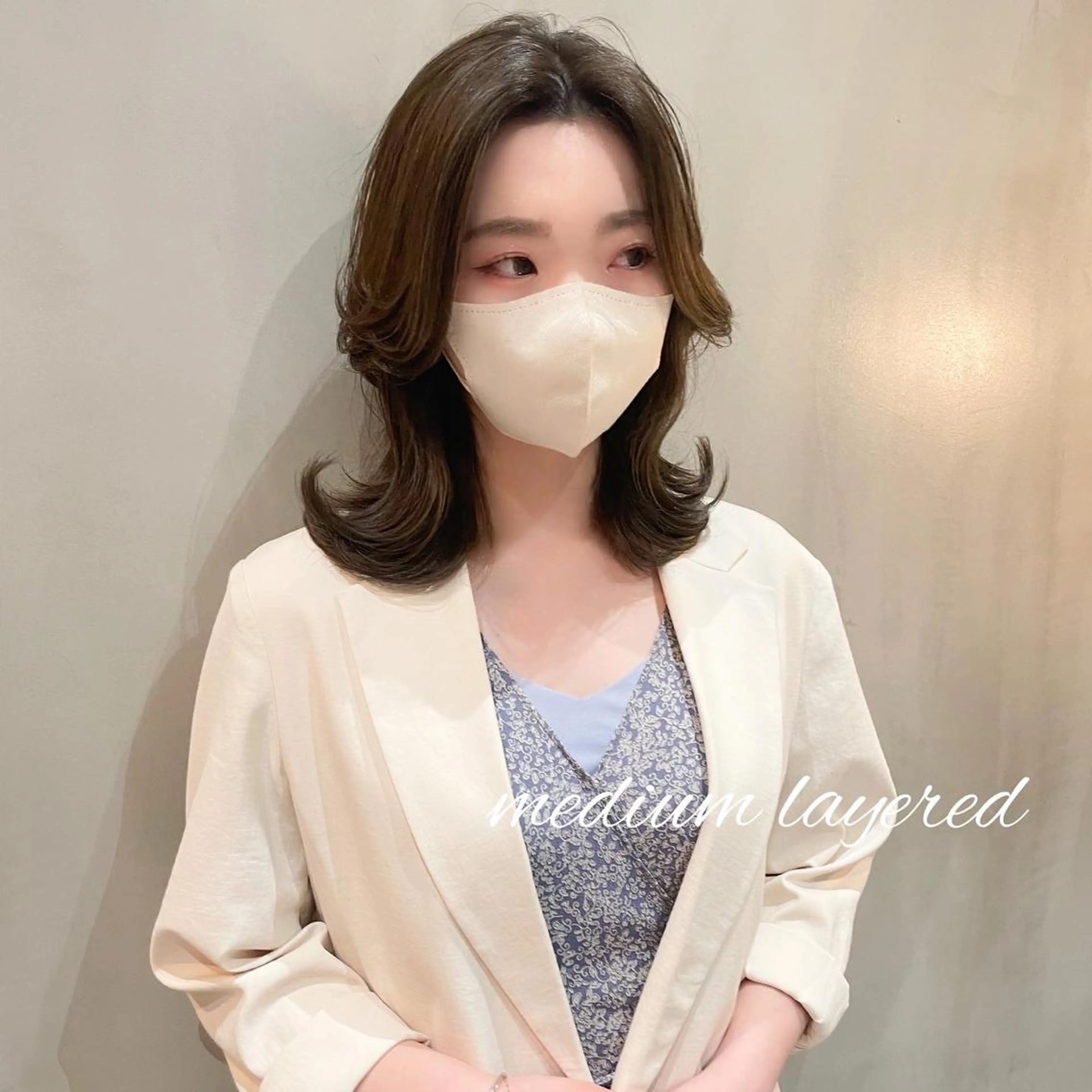 ミディアム ミディアムレイヤー 韓国風ヘア レイヤーカット LOMA🇰🇷 銀座クボタのヘアスタイル