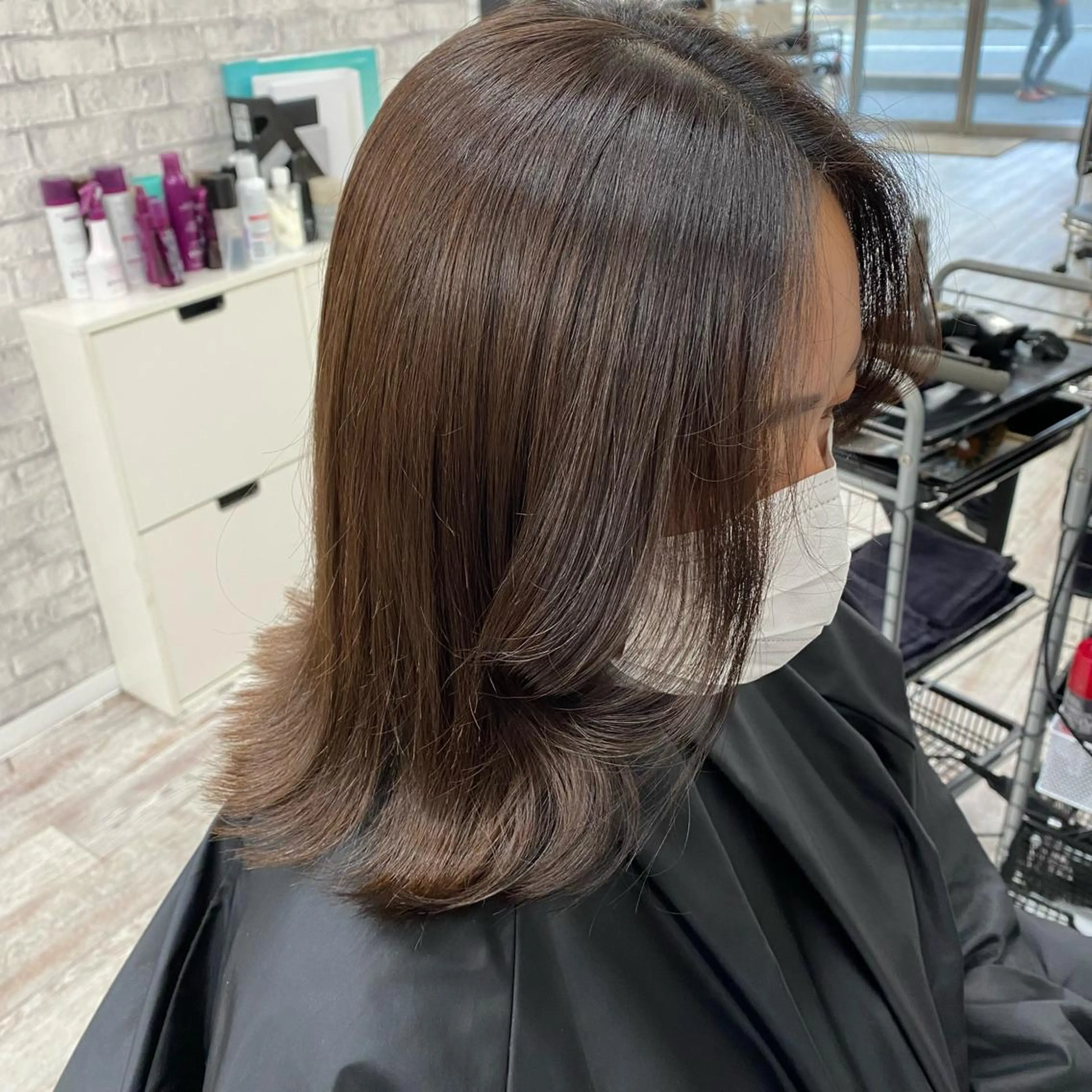 ミディアム カラー パーマ ヘアアレンジ メンズ キッズ ネイル マツエク・マツパ アイブロウ 似合わせカラー♡髪質 改善🎀サトカ🍒のヘアスタイル