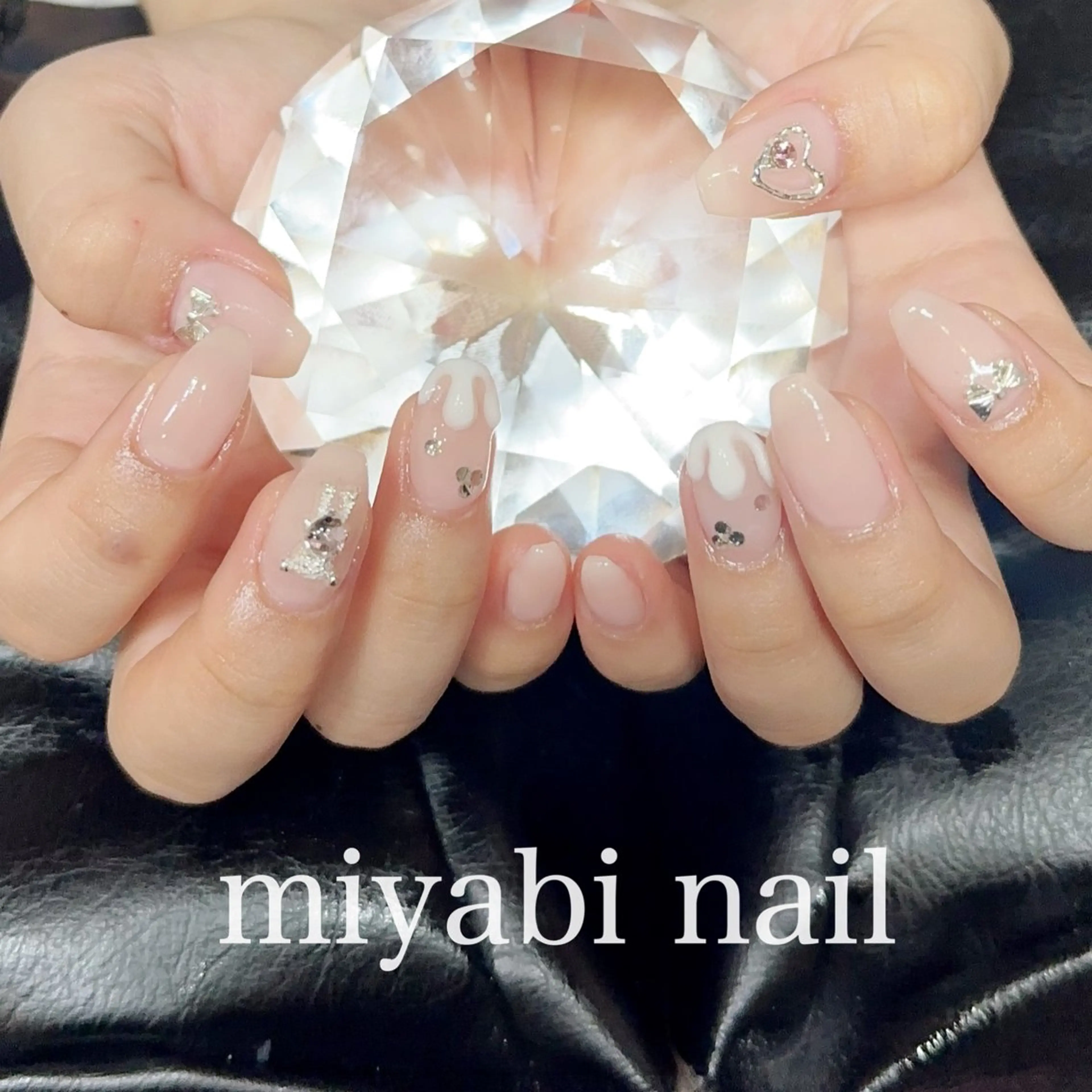 ネイル アートネイル ジェルネイル キラキラネイル 持ち込み ピンク ハンドネイル miyabi nail 桂川駅近くのネイルデザイン