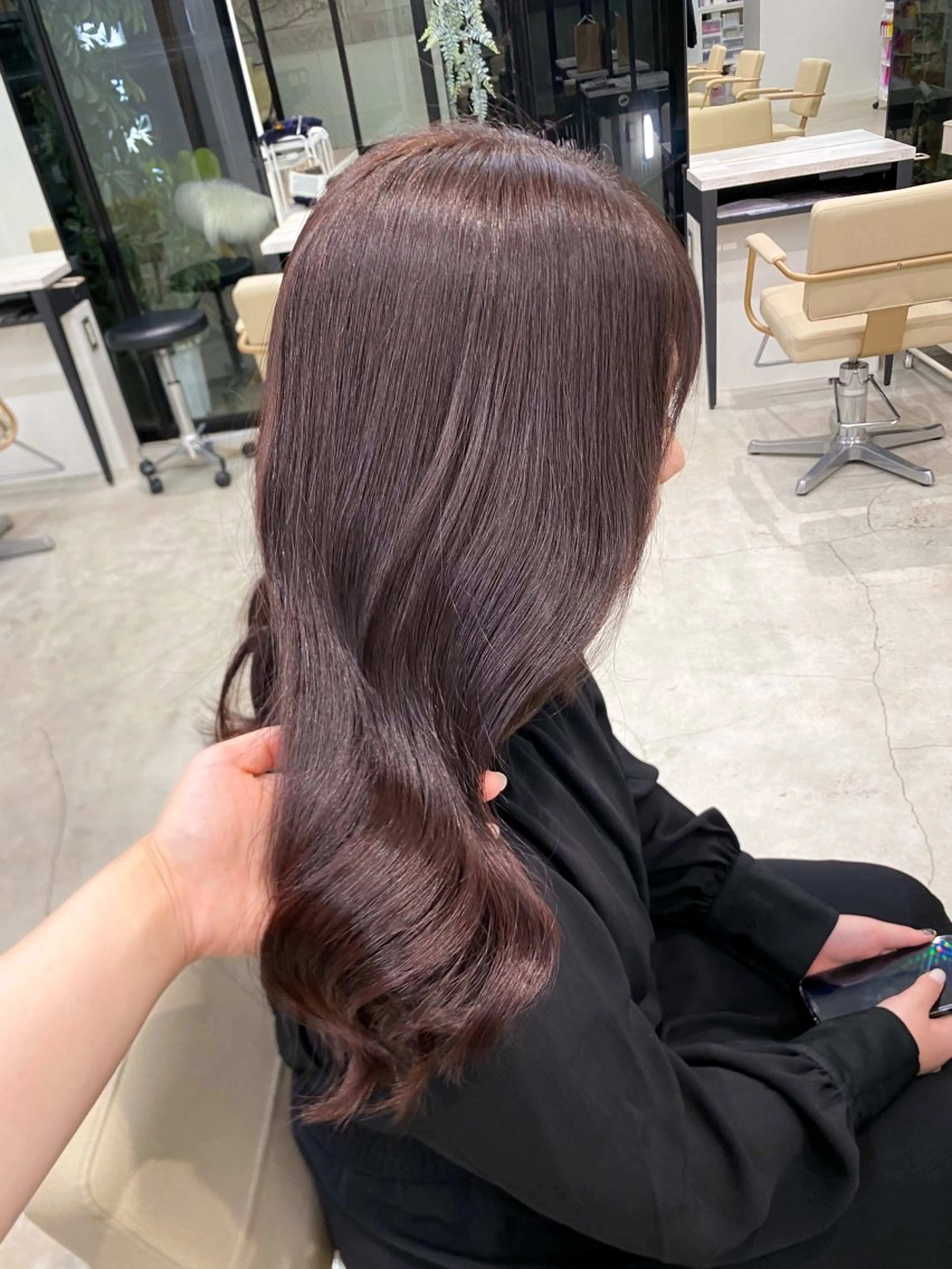 セミロング カラー ラベンダーカラー ブリーチなしカラー 🤍　Mihanaのヘアスタイル