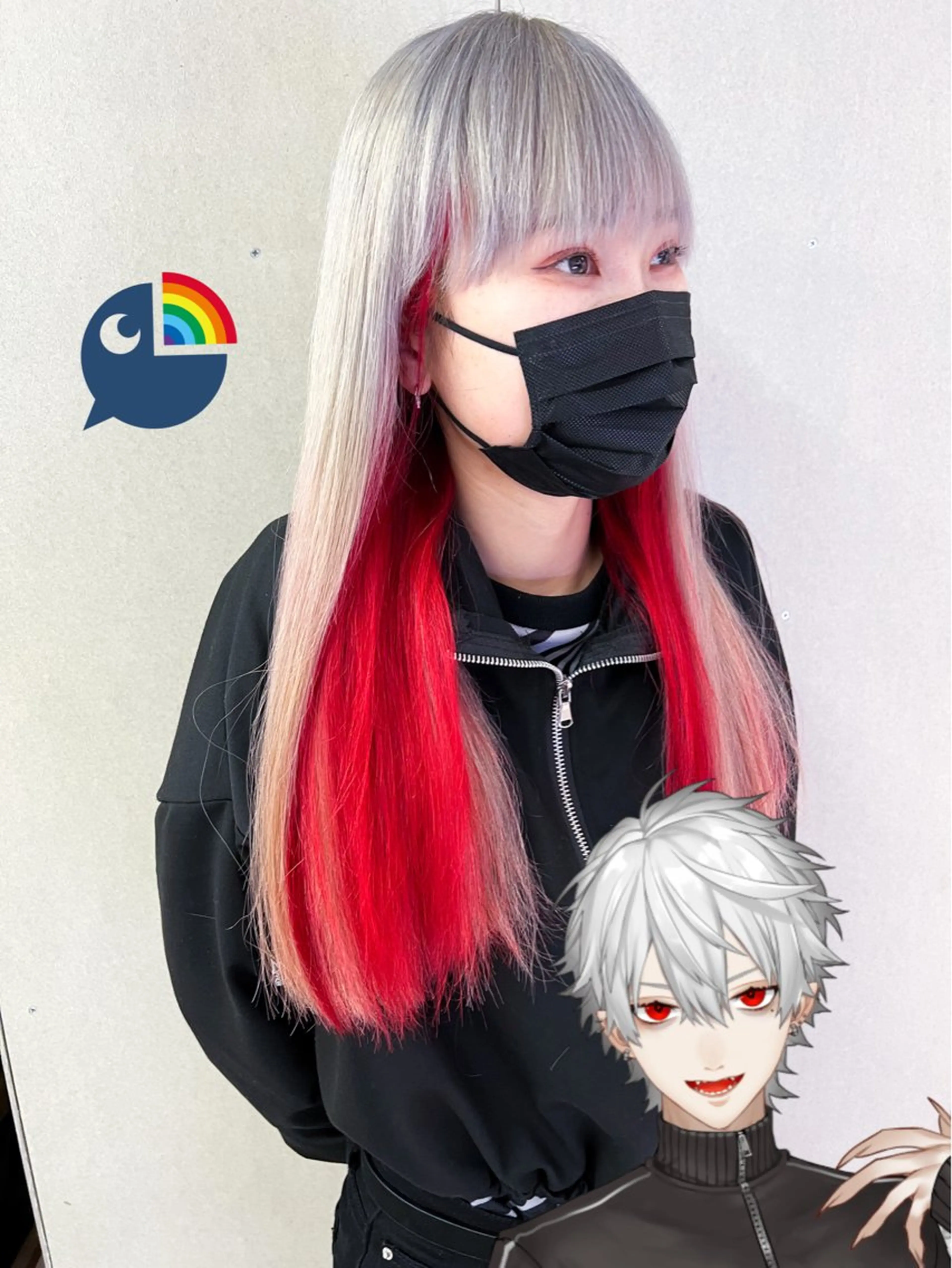 ロング カラー デザインカラー レッドカラー シルバー メ イのヘアスタイル