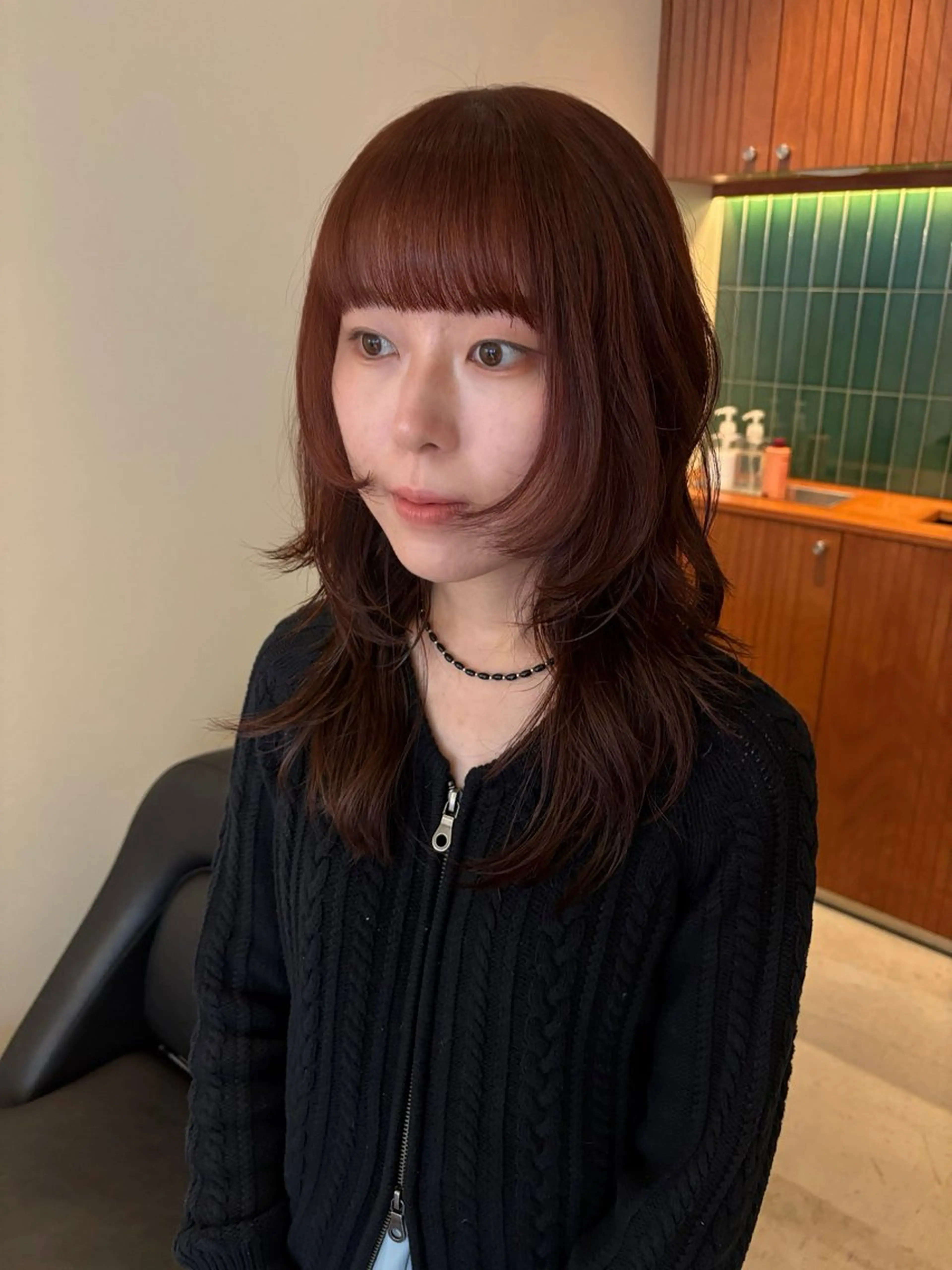 セミロング カラー カット ヘアカラー satsuki 暖色・ブラウンカラーのヘアスタイル