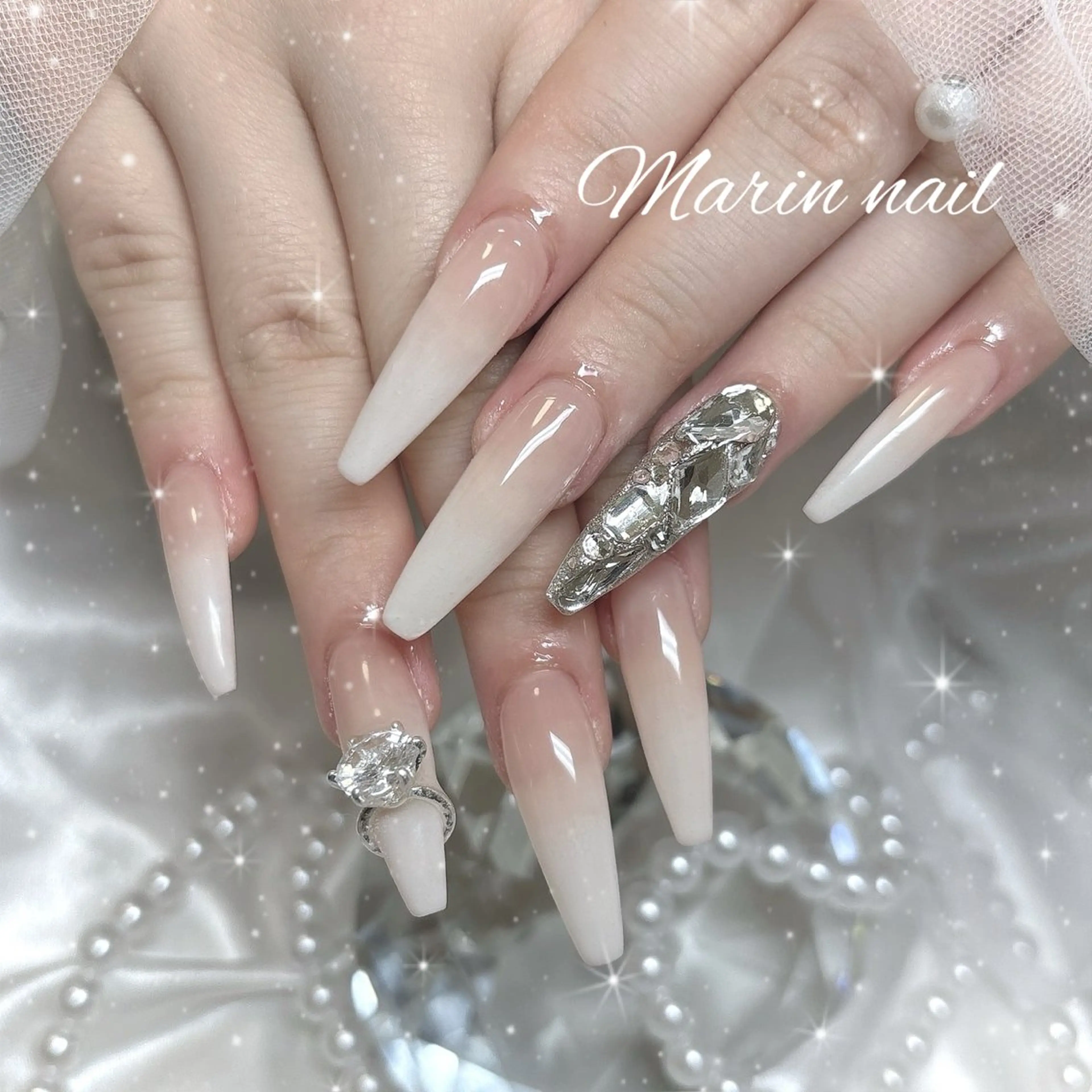 ネイル ロングネイル ネイルチップ ハンドネイル Marin nailのネイルデザイン