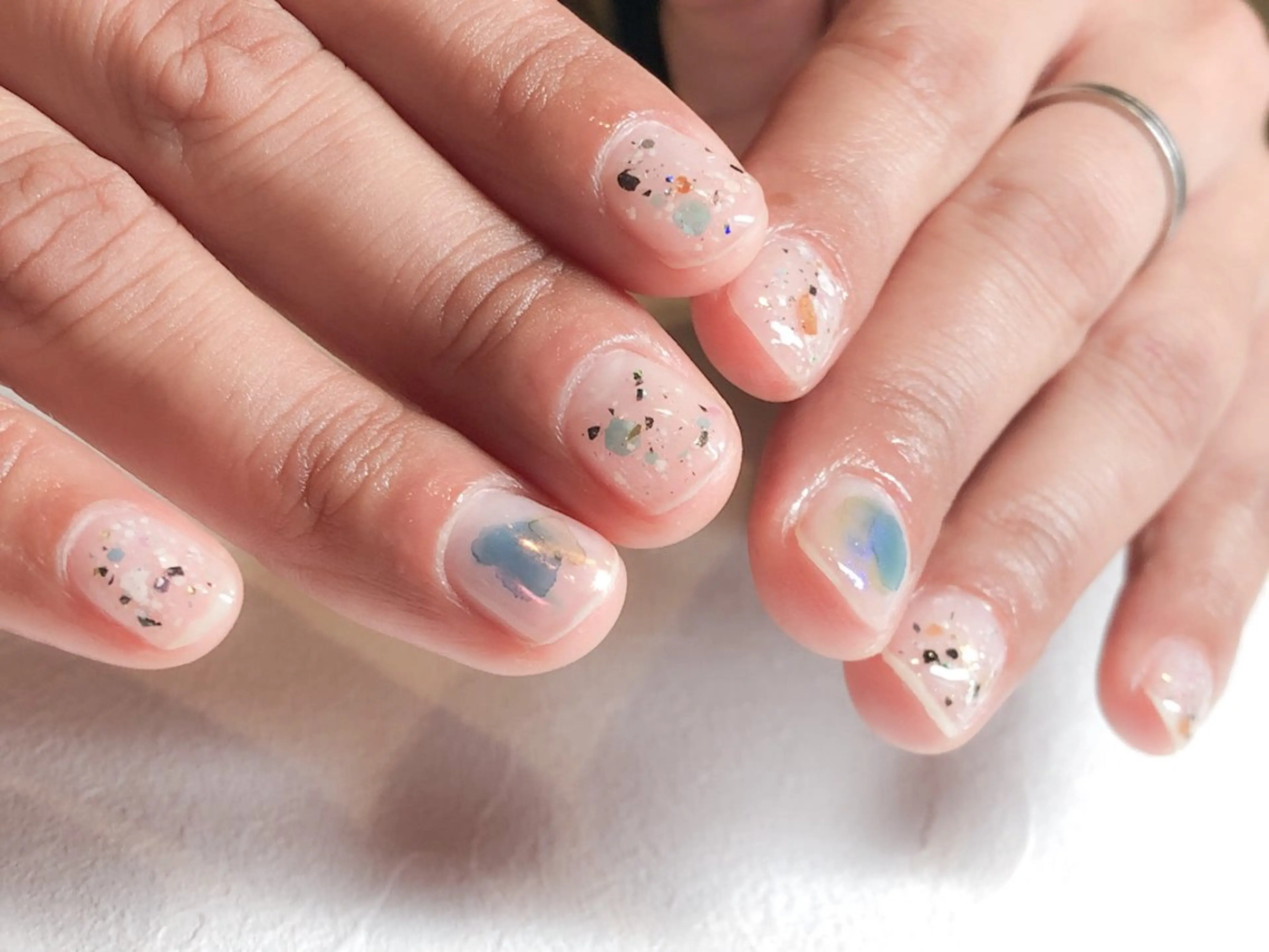 ネイル ラメ(グリッター) ミラーネイル シンプルネイル nail _anpのネイルデザイン