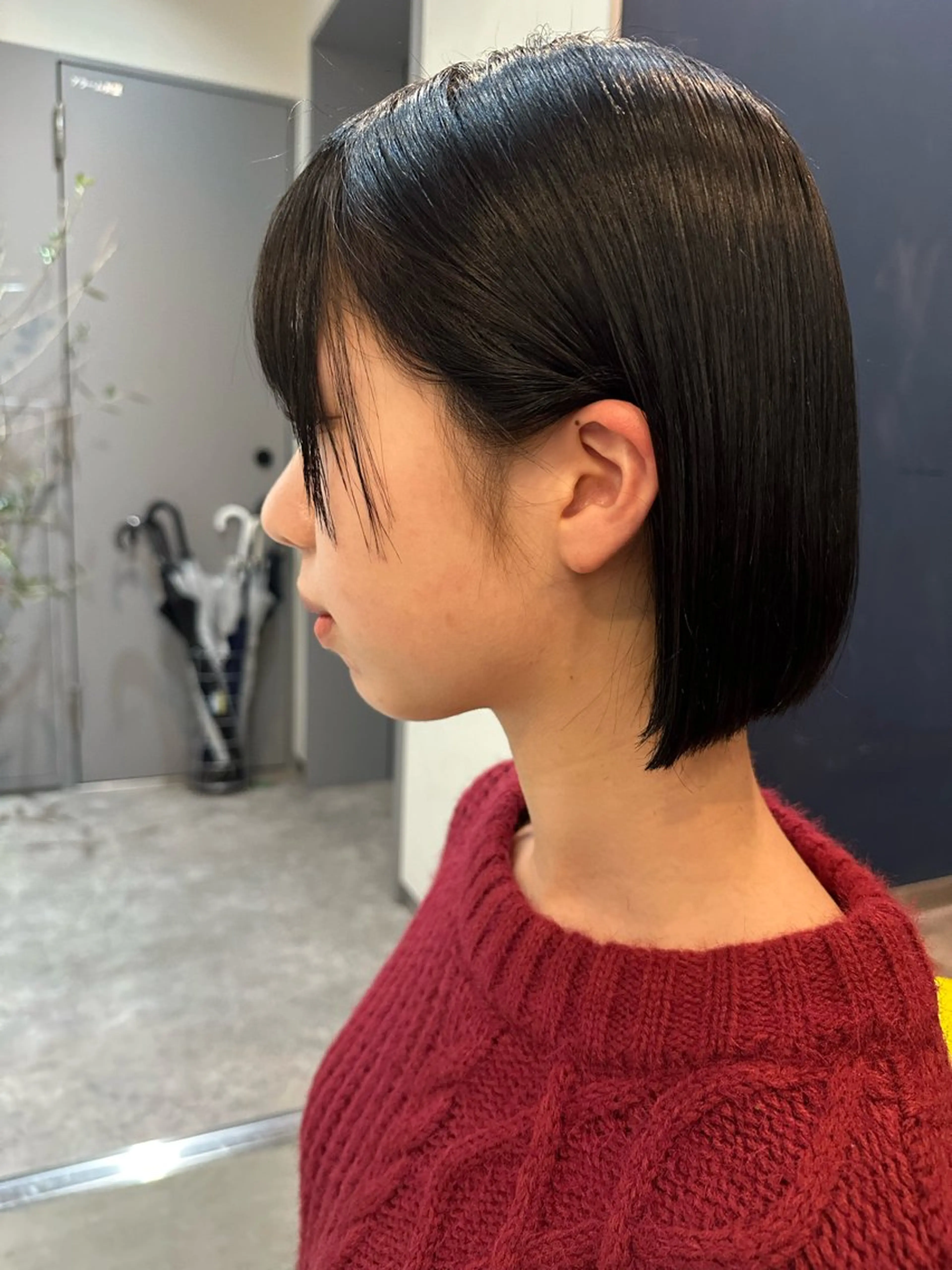 ショート カラー 黒髪 ブルーカラー ブルーブラック ボブ 似合わせカット 平日オススメ✨ プチプラ✨山下のヘアスタイル