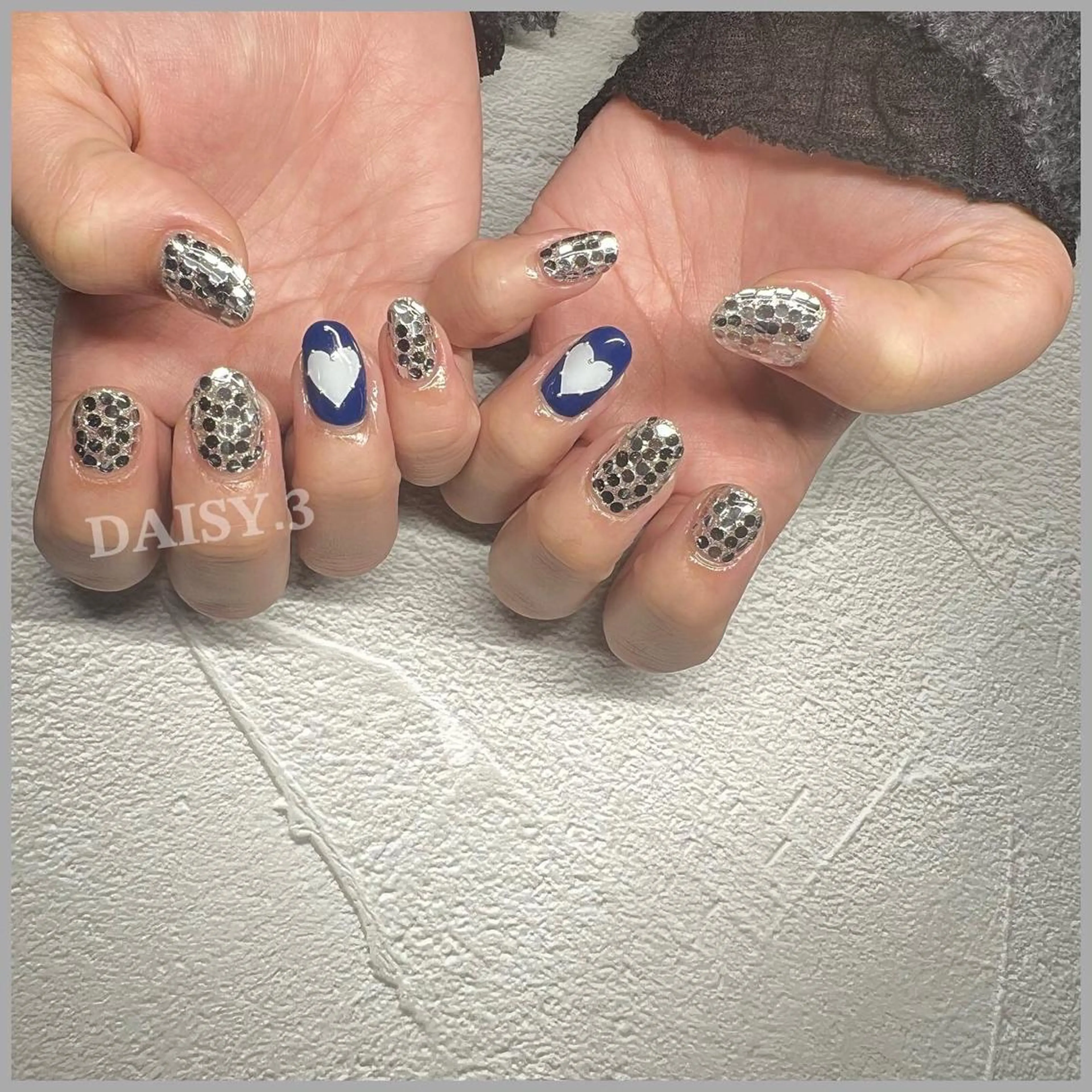 ネイル ハート ラメ(グリッター) DAISY.3所属・🌙南流山ネイル DAISY.3🦄のネイルデザイン