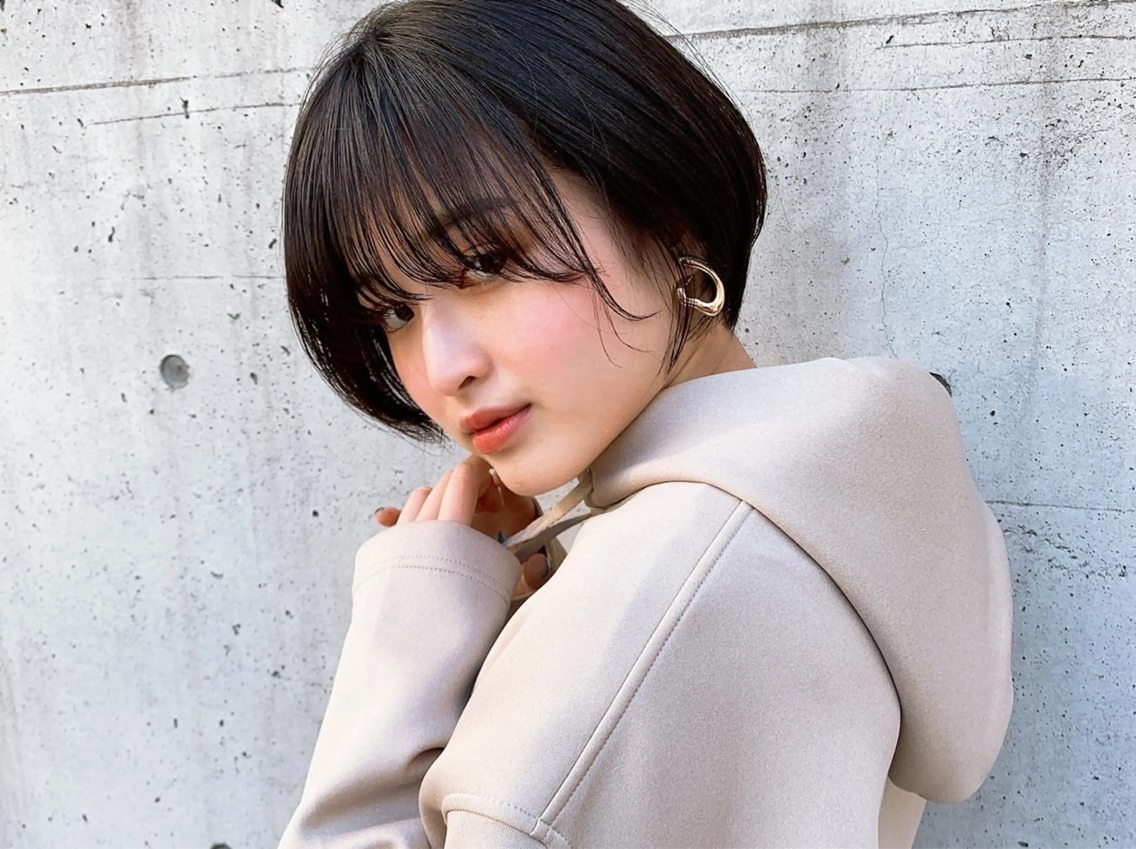 ショート カラー 切りっぱなしボブ ショートボブ 丸みショート ボブ ショートヘア 立川✨ブリーチ/ ケアブリーチ✨のヘアスタイル