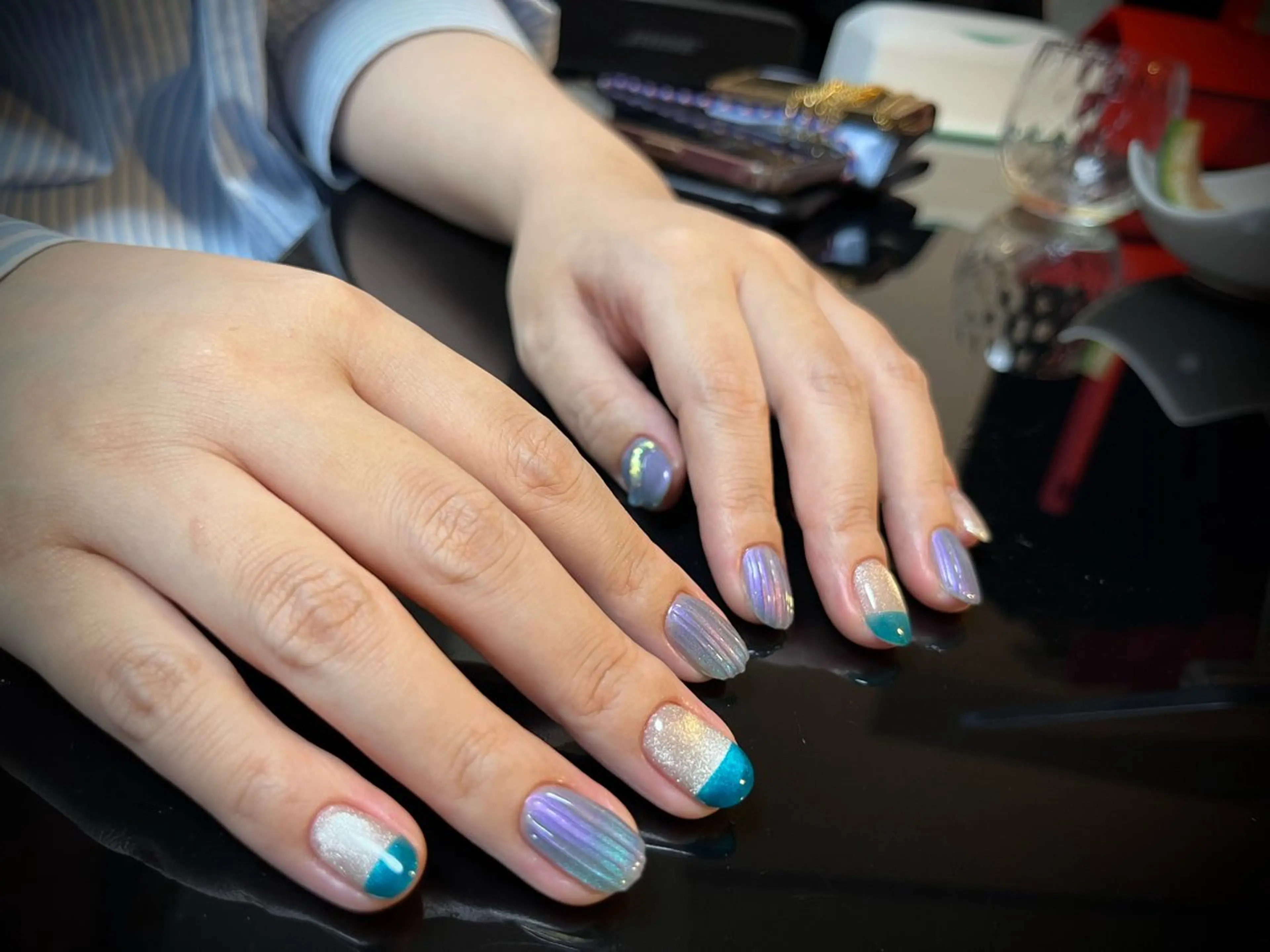 ネイル ジェルネイル ラメ(グリッター) マグネットネイル パラジェル ハンドネイル himitsukichi所属・himitsu kichiのネイルデザイン