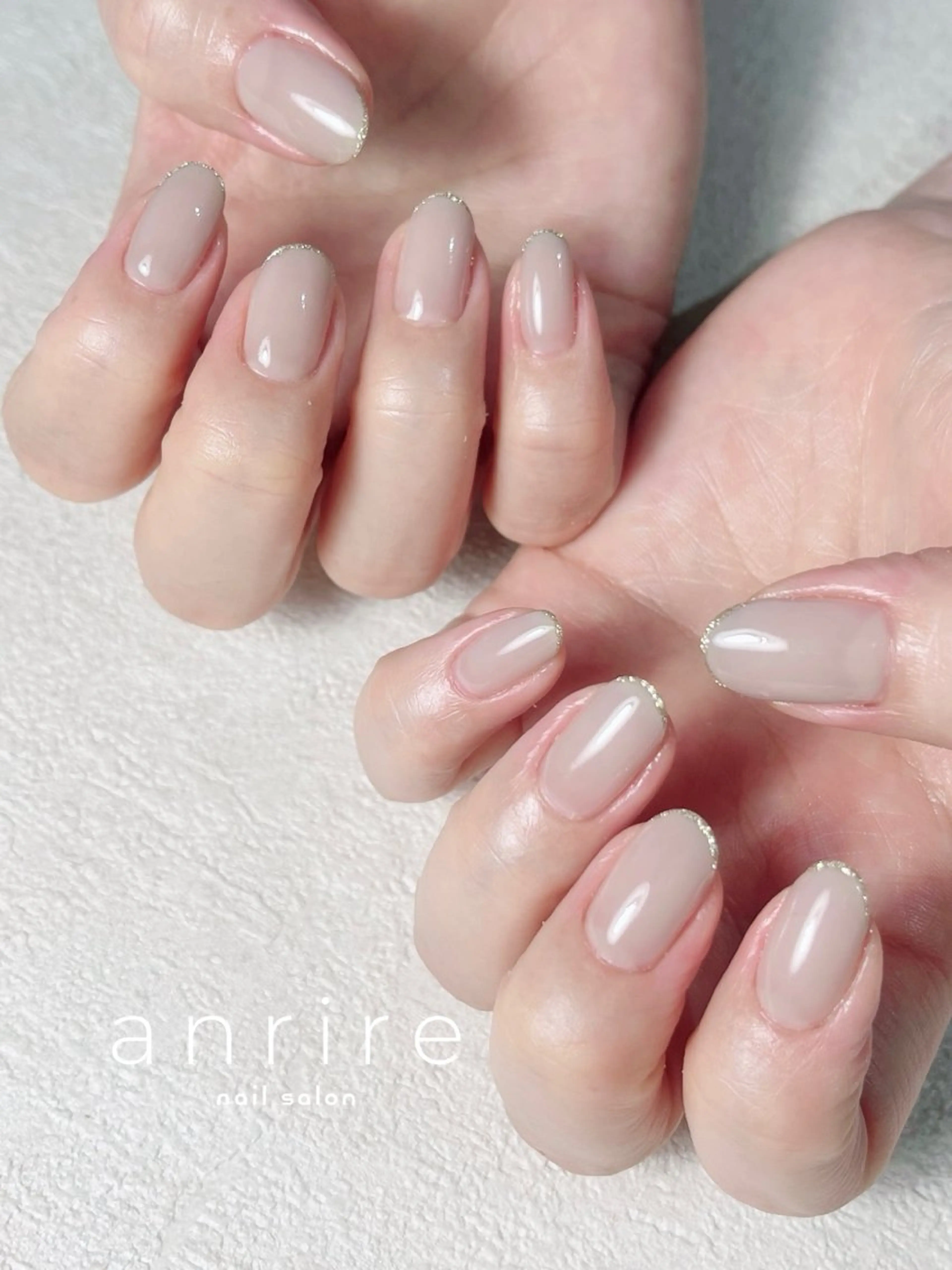 ネイル ジェルネイル ラメ(グリッター) オフィスネイル ワンカラーネイル パラジェル ハンドネイル nailsalon anrireのネイルデザイン