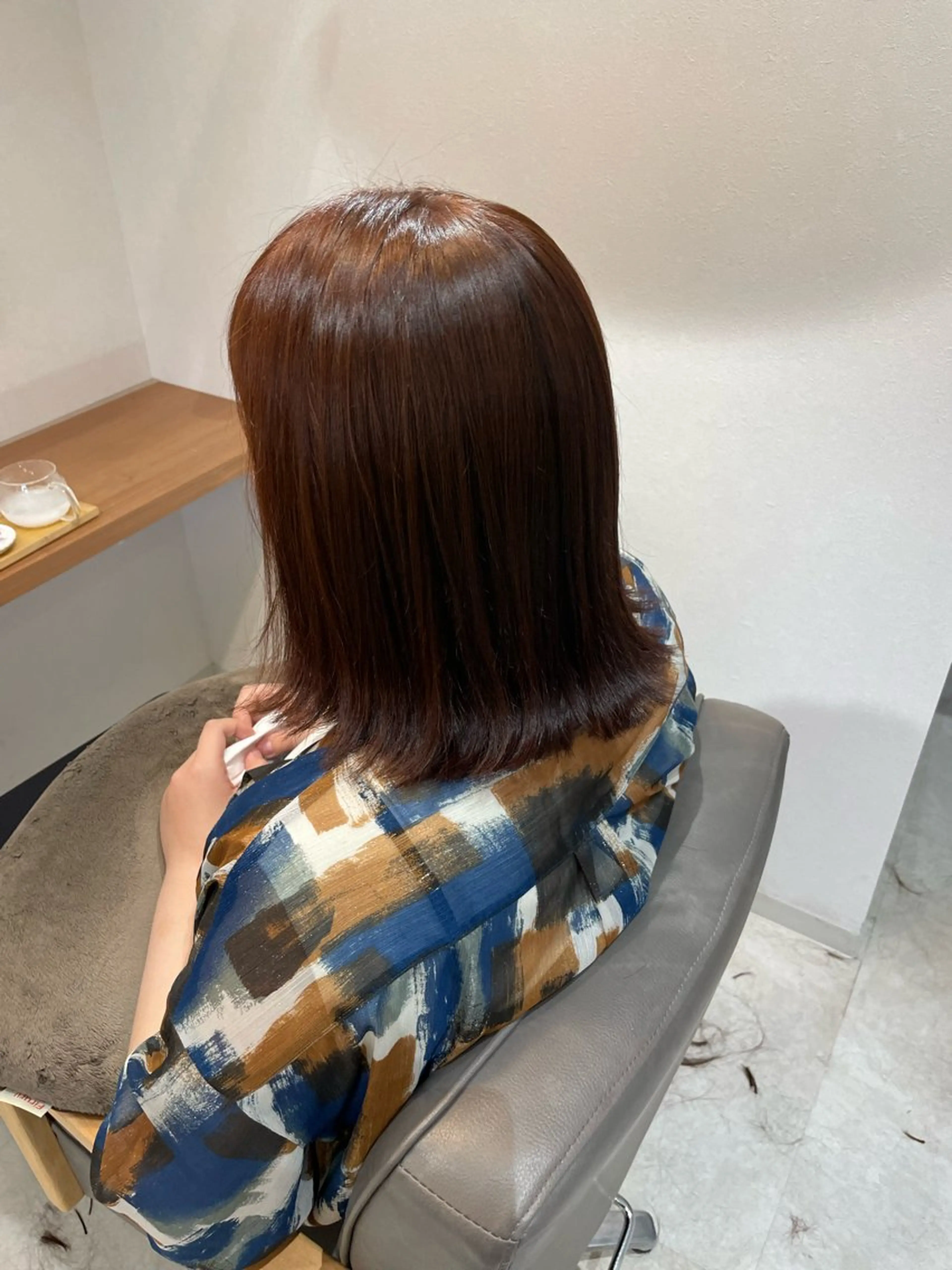 ショート カラー ワンレンボブ ブラウンカラー オレンジ オレンジブラウン ボブ カット ヘアカラー ayaka |トレンドヘアのヘアスタイル