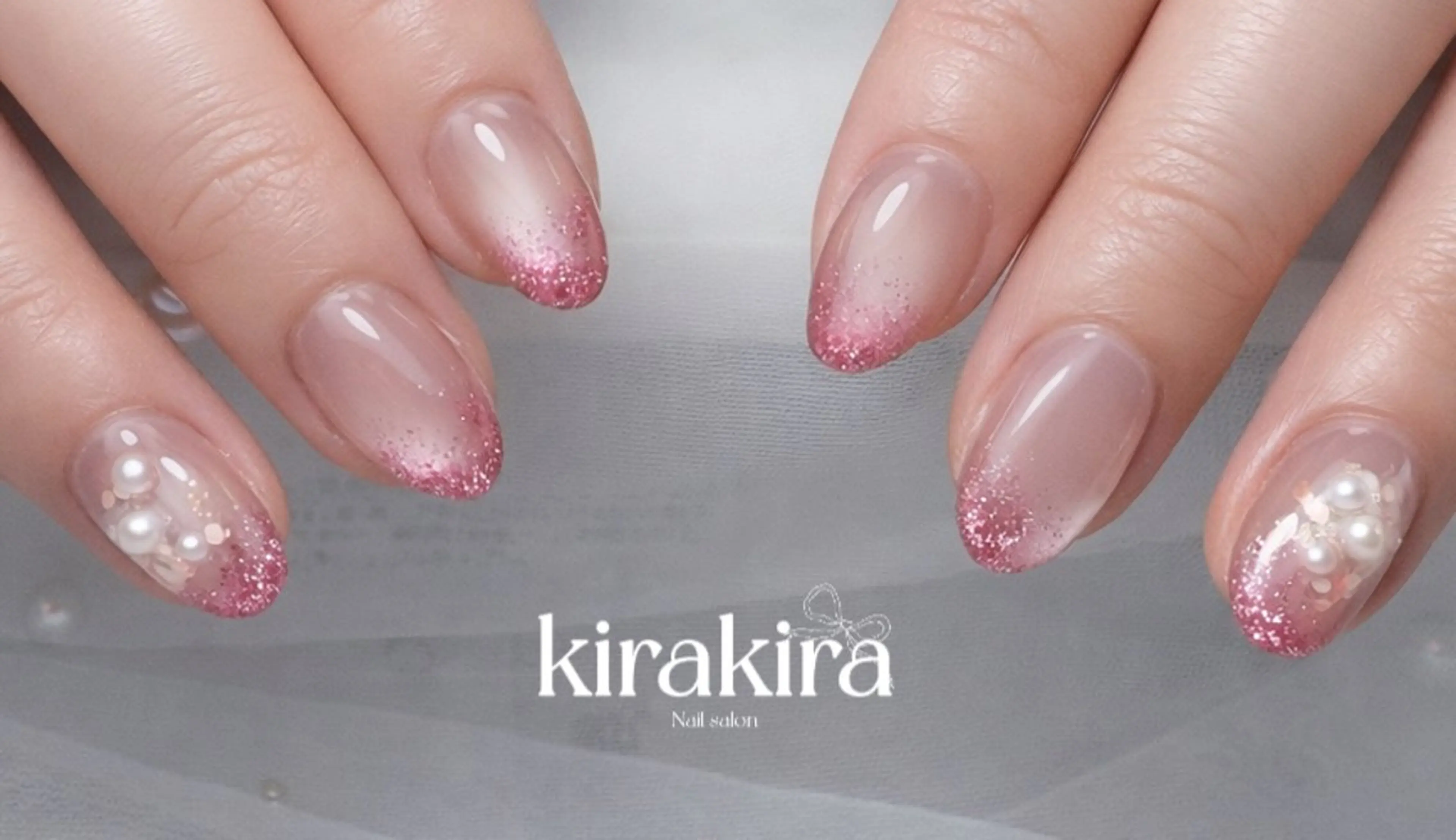 ネイル 入学式 フットネイル グラデーション 卒業式 キラキラネイル Kirakira Nail salonのネイルデザイン