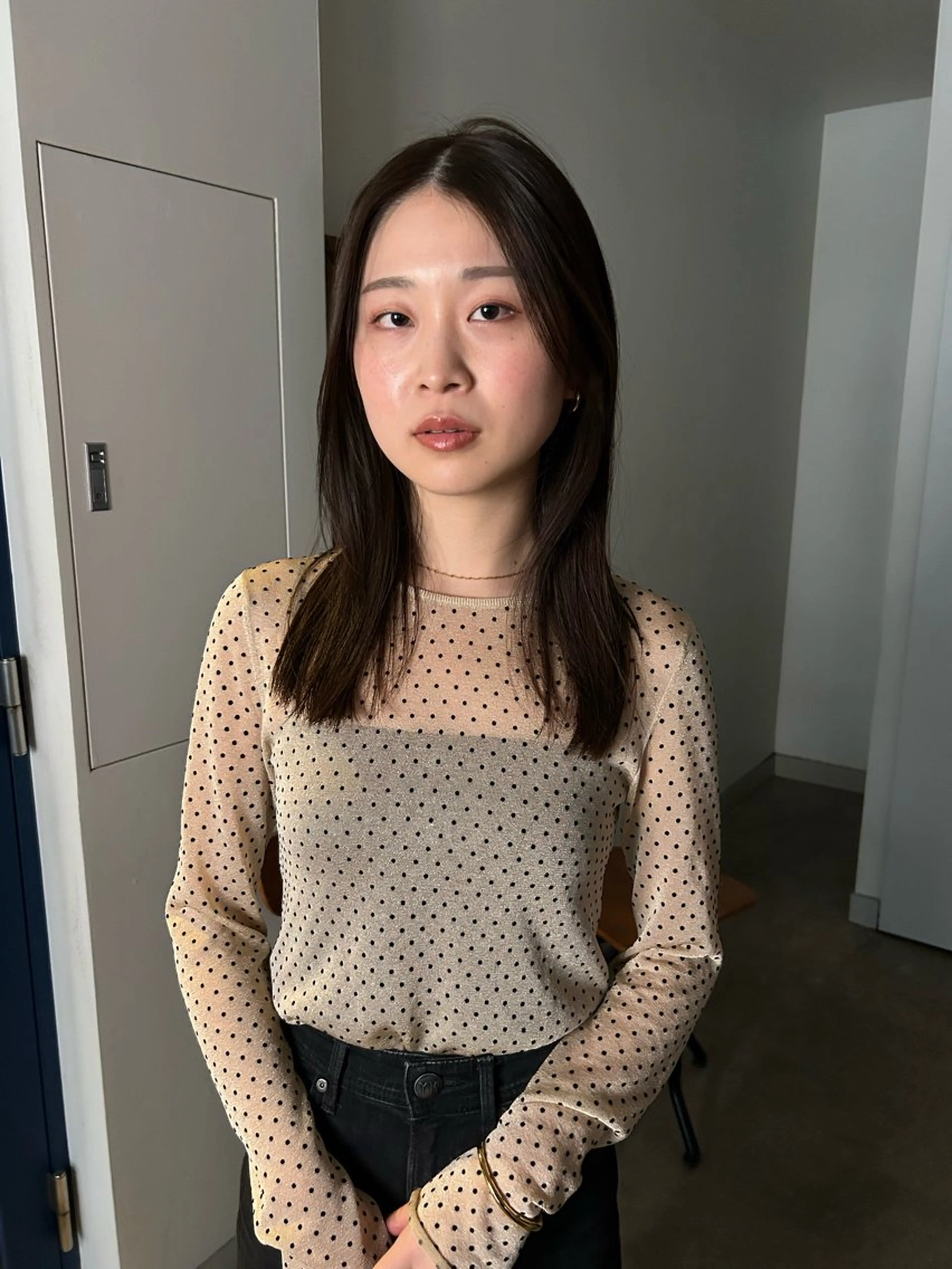 セミロング カラー カット ヘアカラー トリートメント 透明感カラー レイヤーカット りなのヘアスタイル