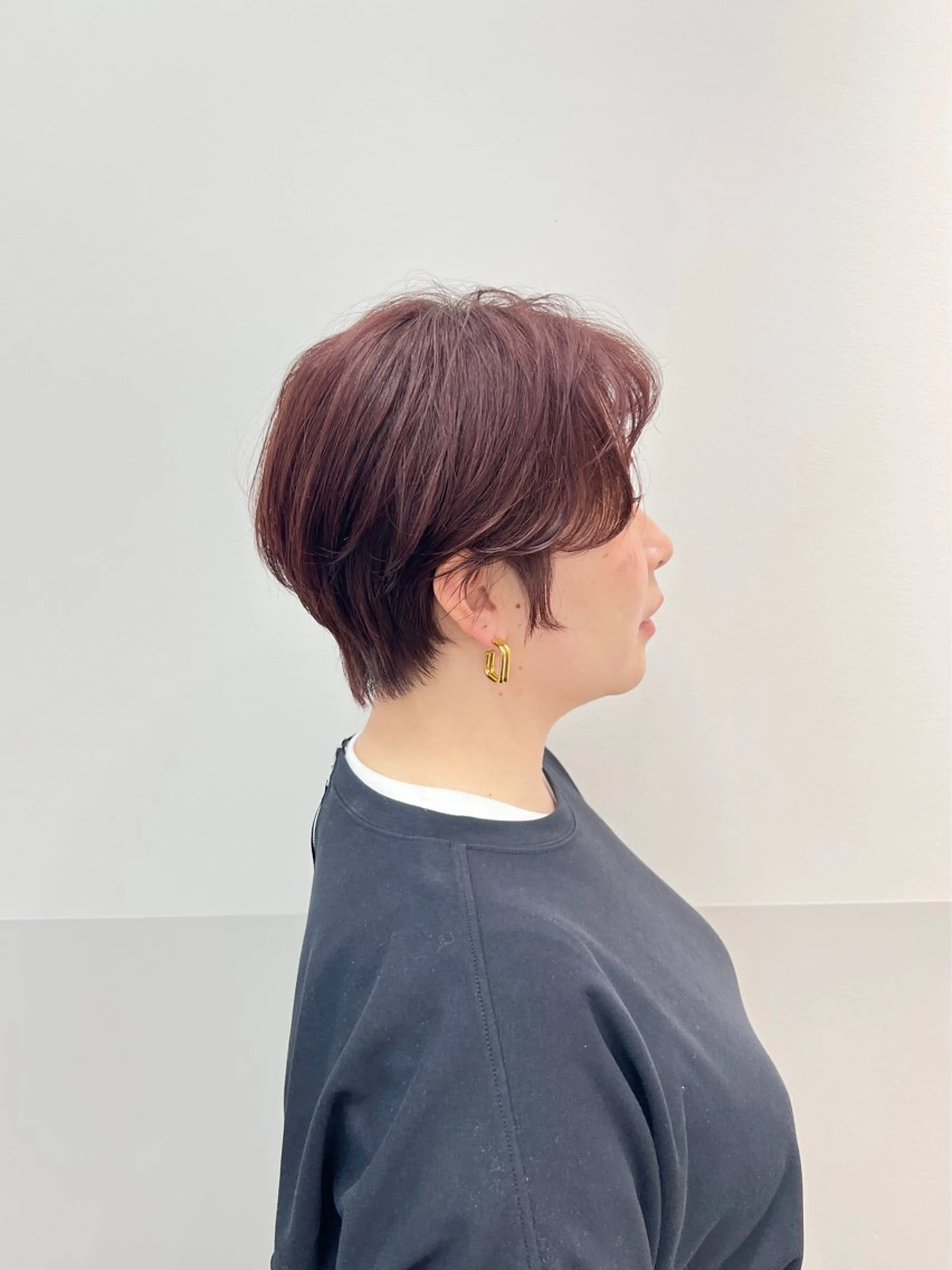 ショート カラー ヘアアレンジ ブラウンカラー ショートヘア ヘアカラー トリートメント 似合わせレイヤー/ 美髪縮毛矯正/ミナエのヘアスタイル