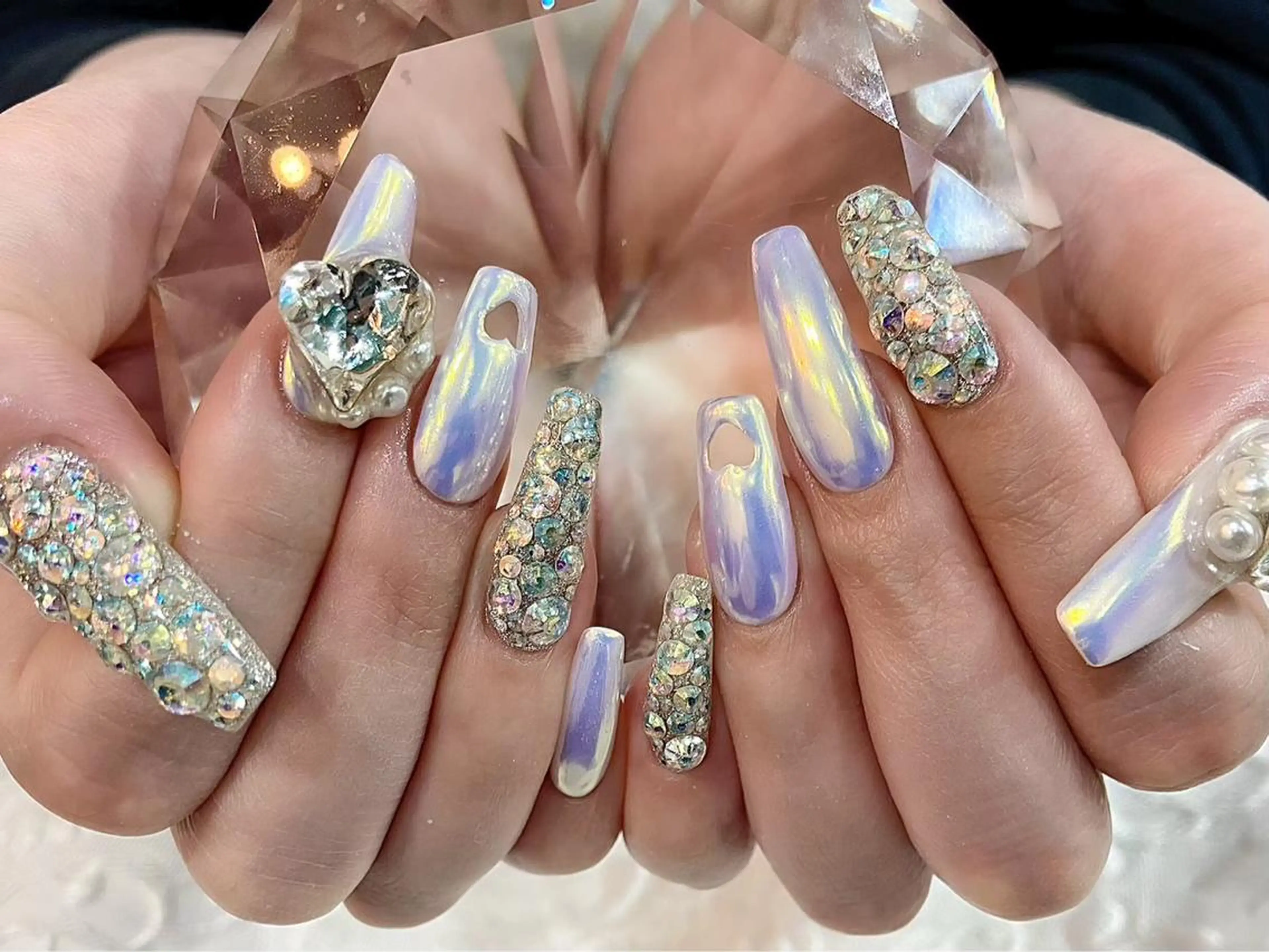 ネイル ハート ハンドネイル ハンドケア nailsalon mintのネイルデザイン