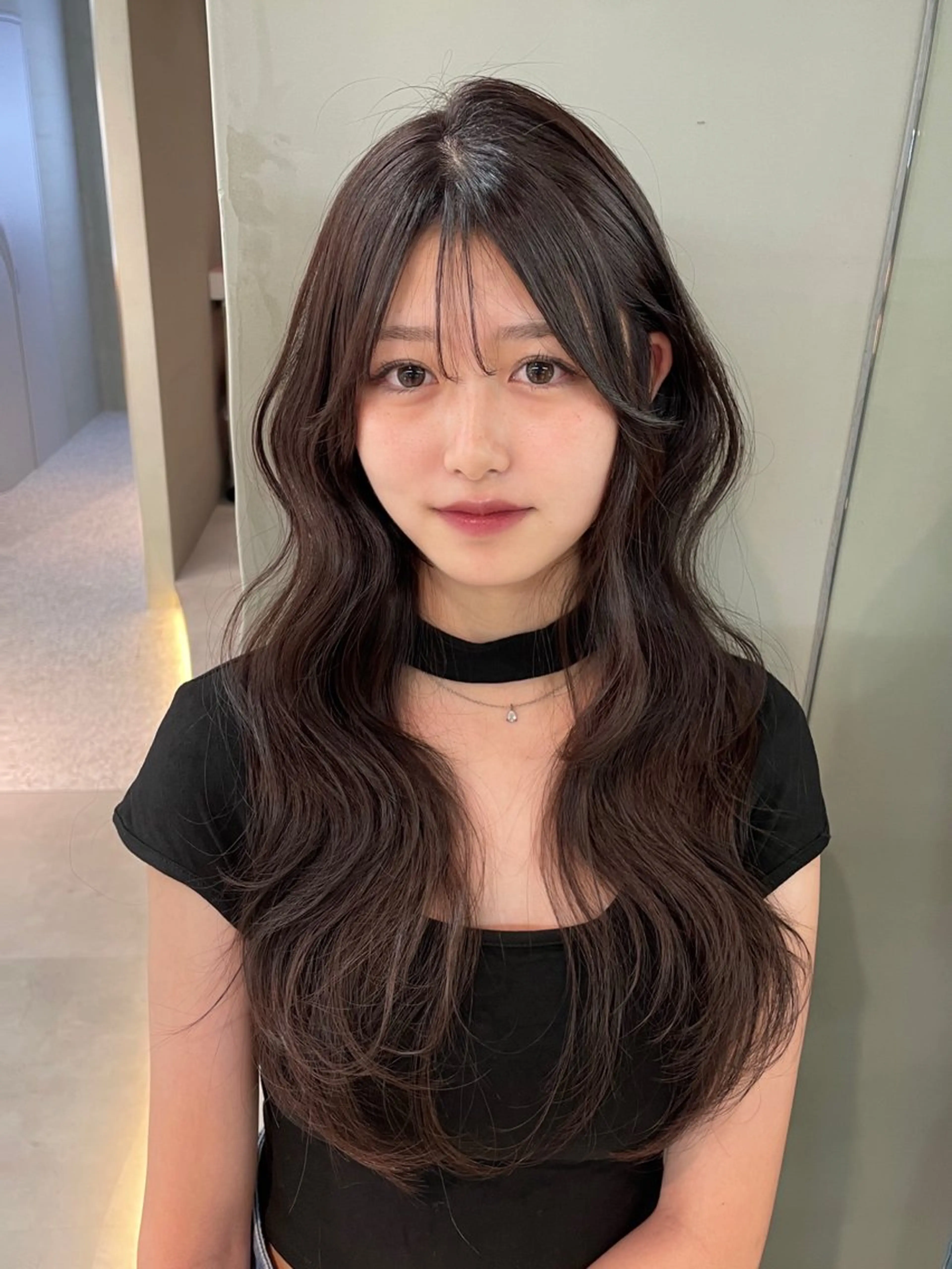 ロング ヘアカラー トリートメント ヘアセット 韓国ヘア/レイヤー Londエレンのヘアスタイル