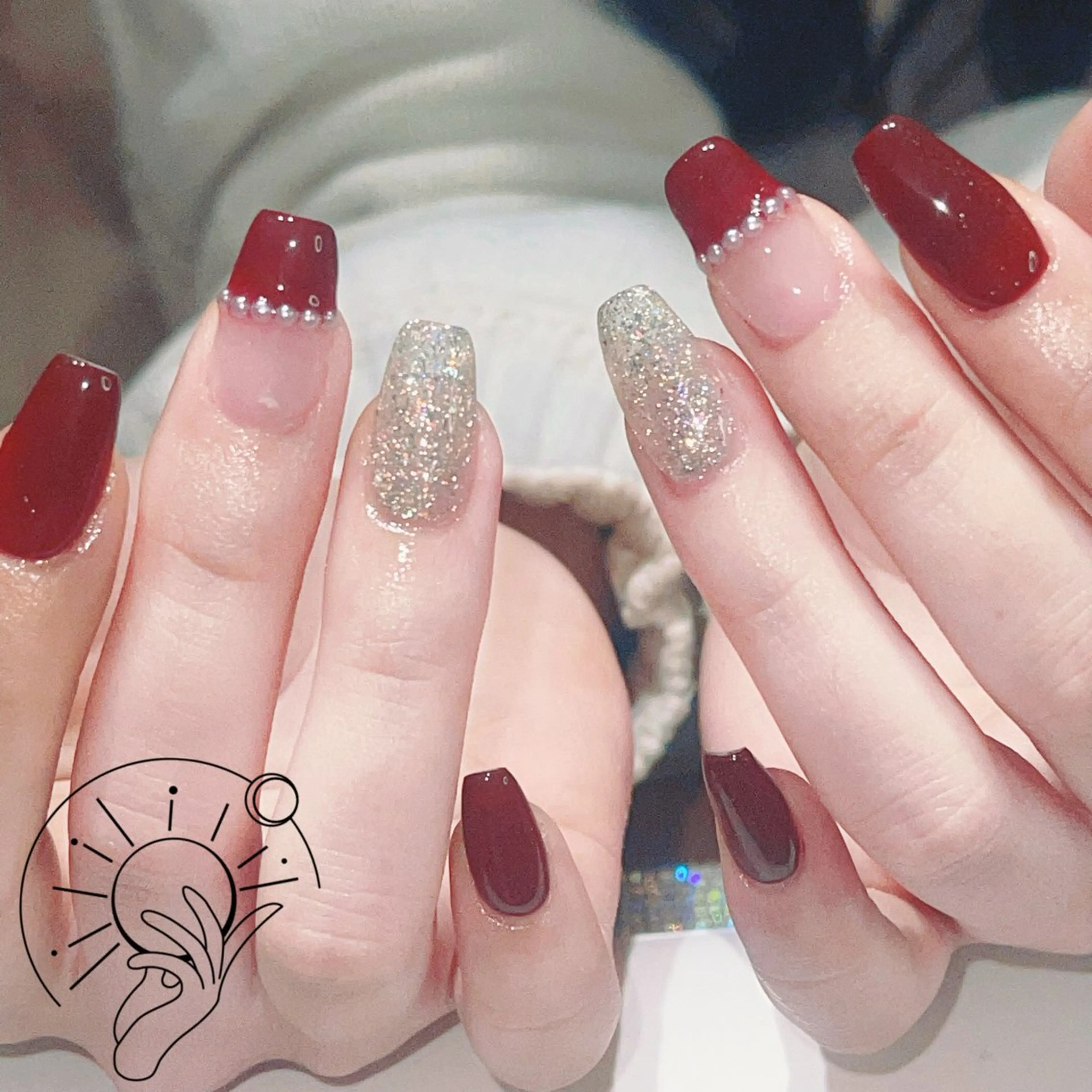 ネイル フレンチネイル ジェルネイル 韓国ネイル マグネットネイル マグネットフレンチ ハンドネイル ハンドケア Sun Nail 池袋のエステ・リラクイメージ