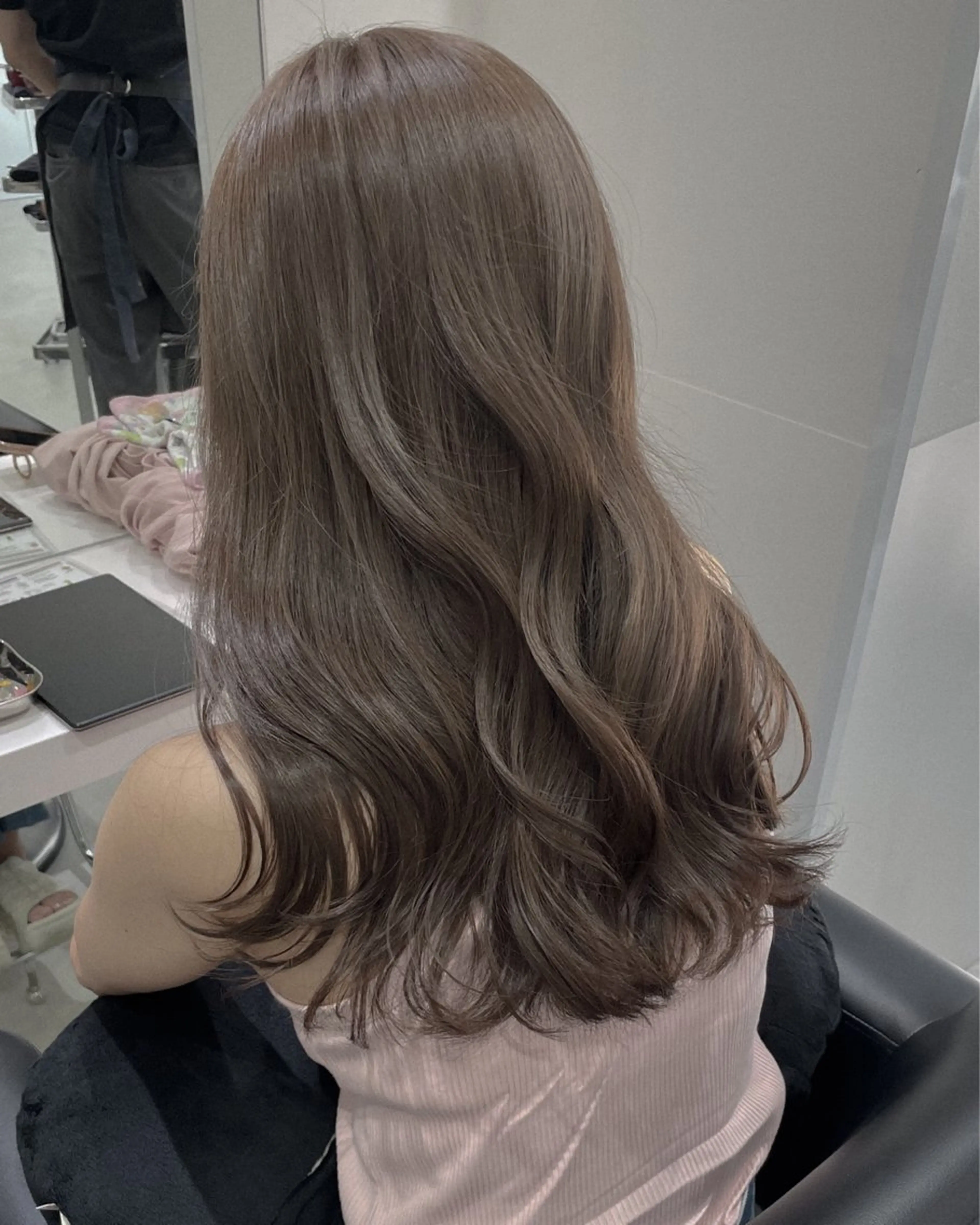 セミロング カラー ヘアカラー トリートメント ヘアセット グレージュ/ベージュ /経堂/sana🌱のヘアスタイル