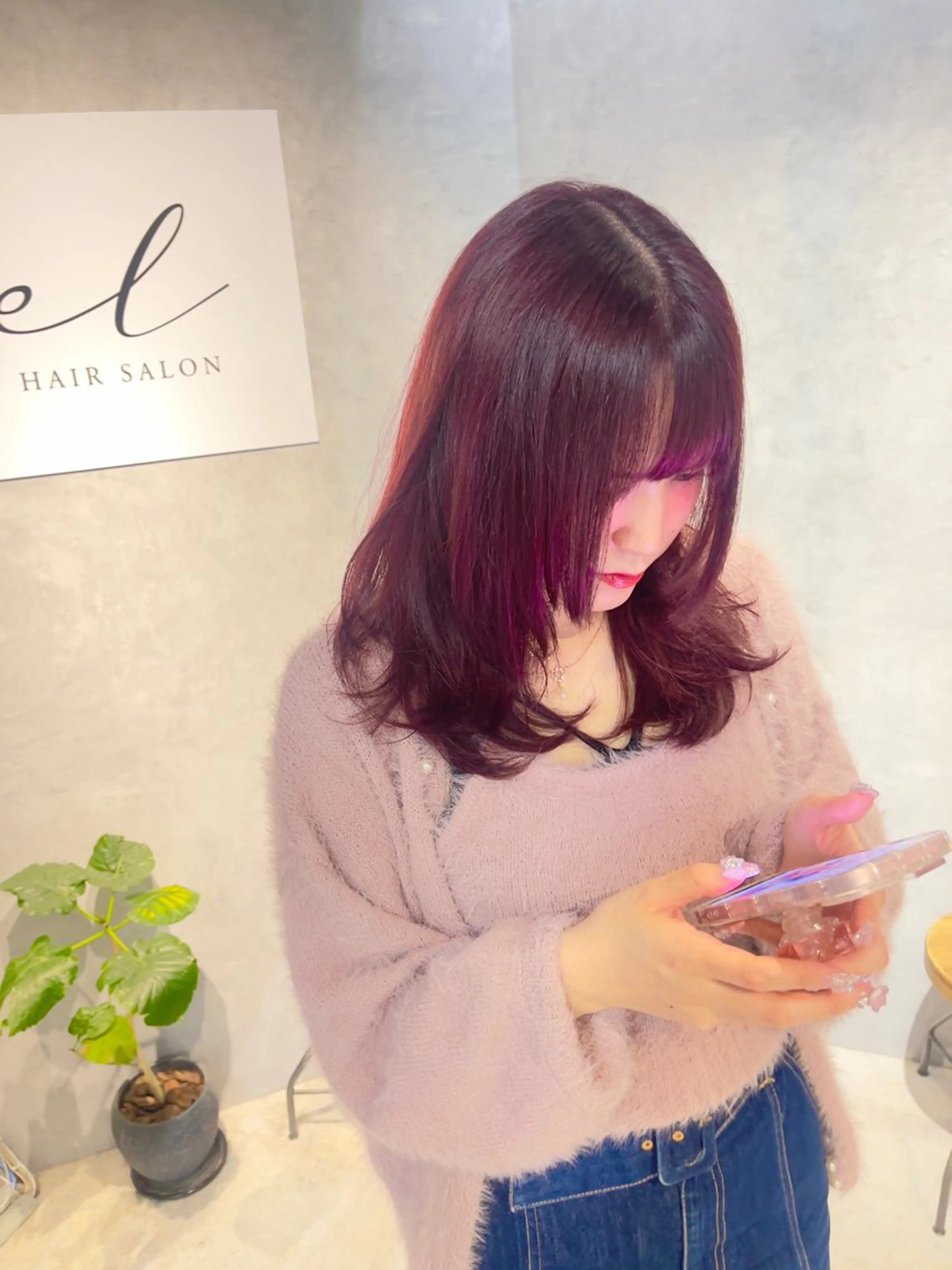 ミディアム カラー ブリーチ ケアブリーチ カット ヘアカラー トリートメント 福西 洋斗のヘアスタイル