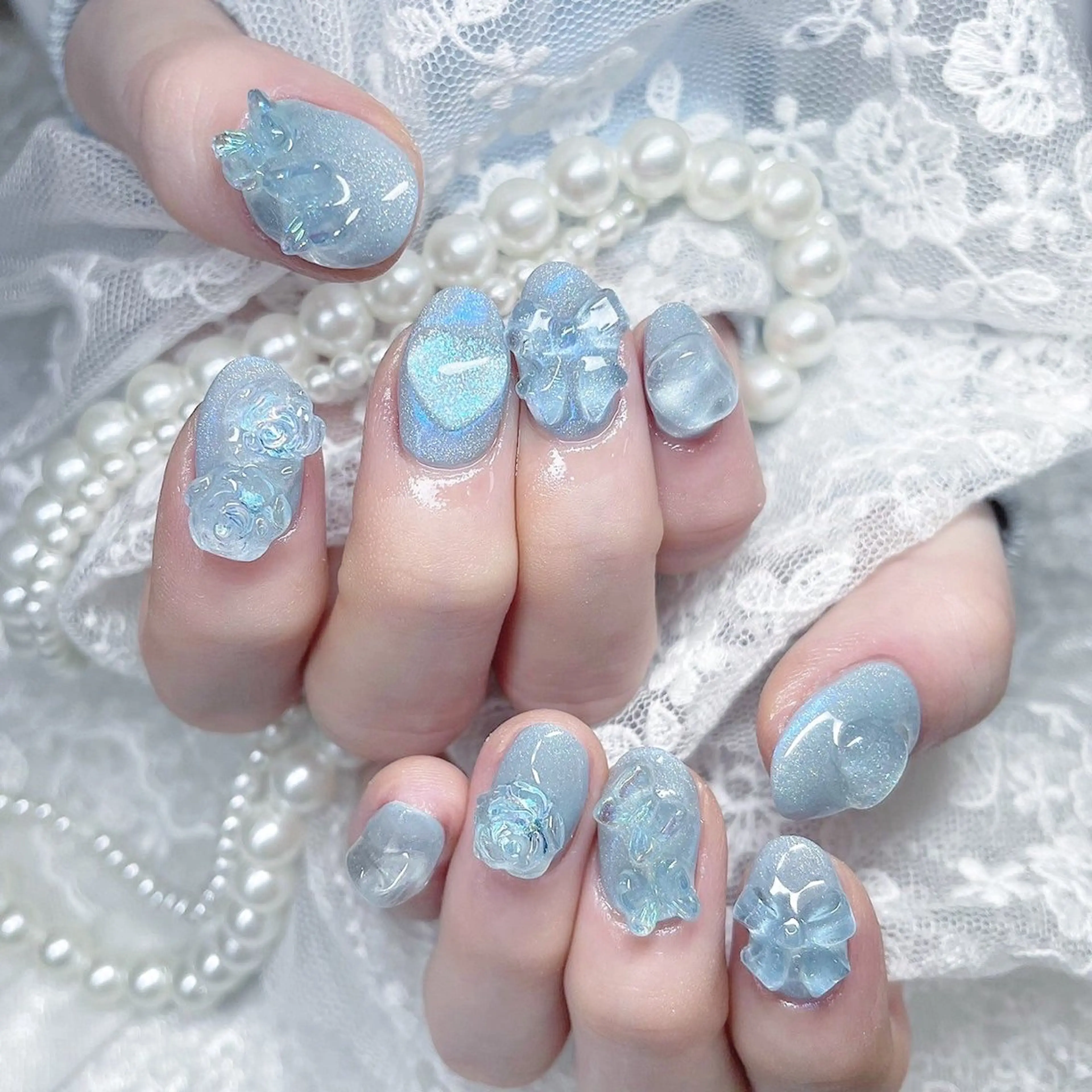 ネイル 長さ出し フットネイル 韓国ネイル マグネットネイル 持ち込み ハンドネイル Minami 🍓のネイルデザイン