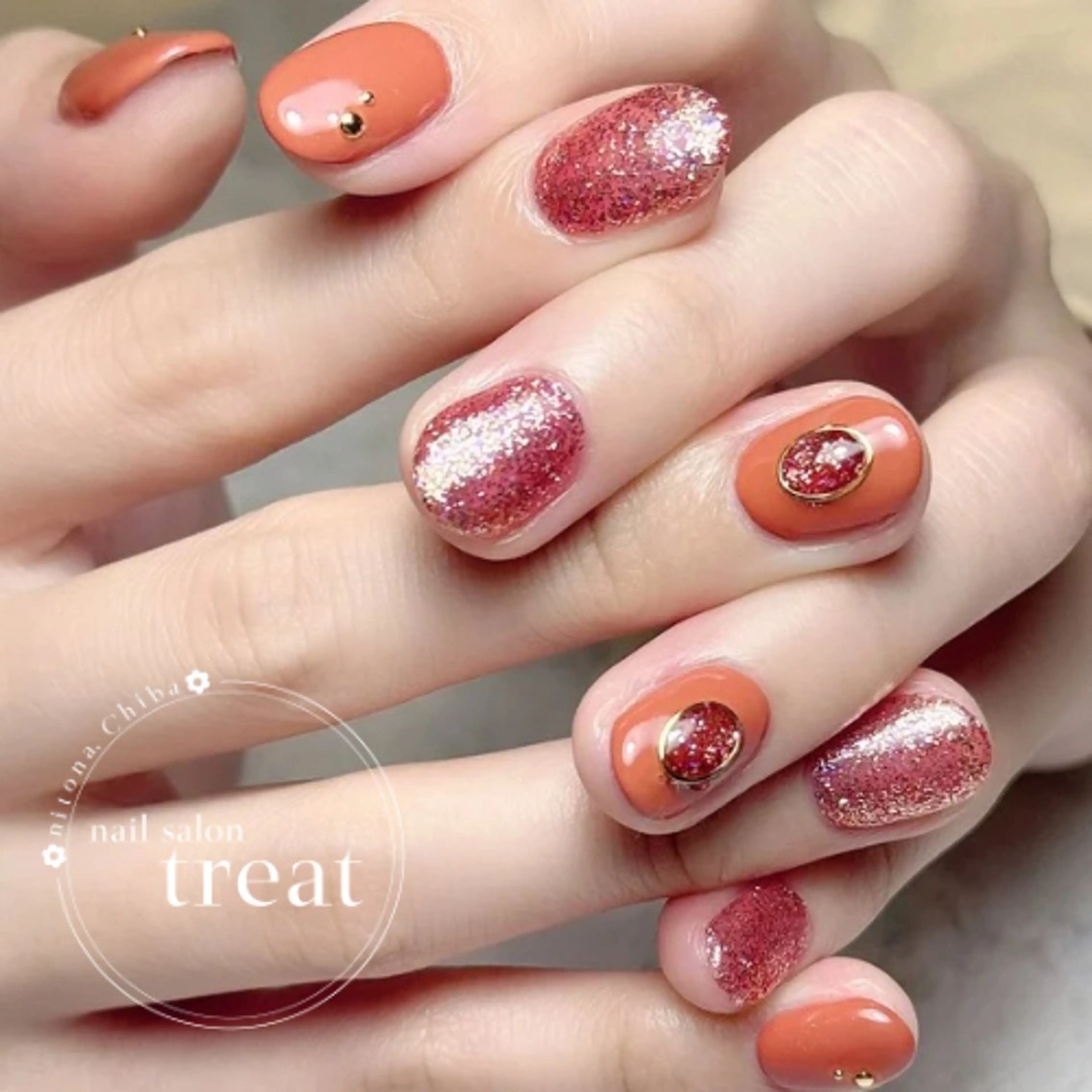 ネイル ラメ(グリッター) ワンカラーネイル nail salon treat あいのネイルデザイン