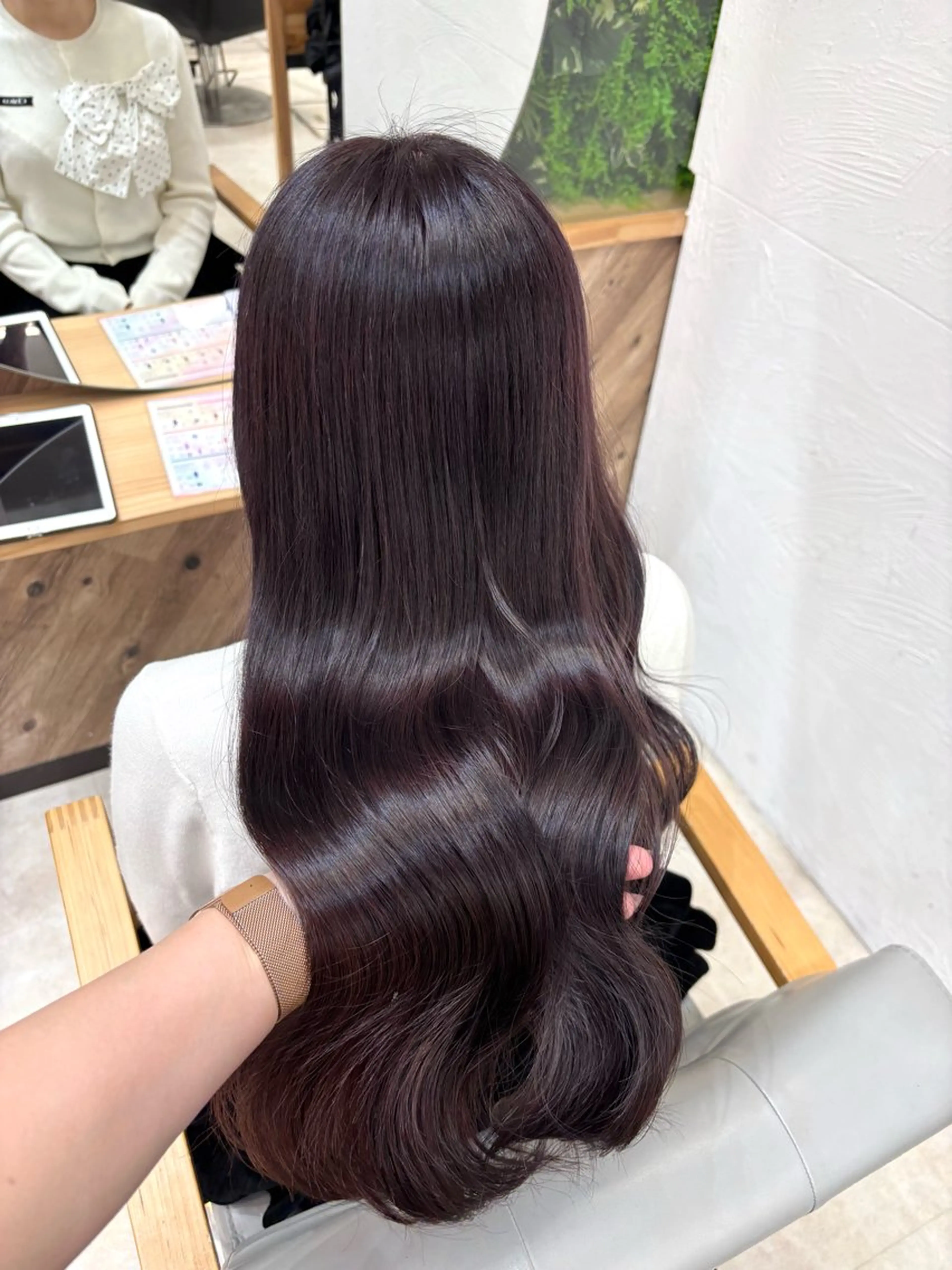 ロング カラー ラベンダーカラー ラベンダーピンク ピンクカラー カット ヘアカラー トリートメント オリーブカラー/ ピンクカラー/みさきのヘアスタイル