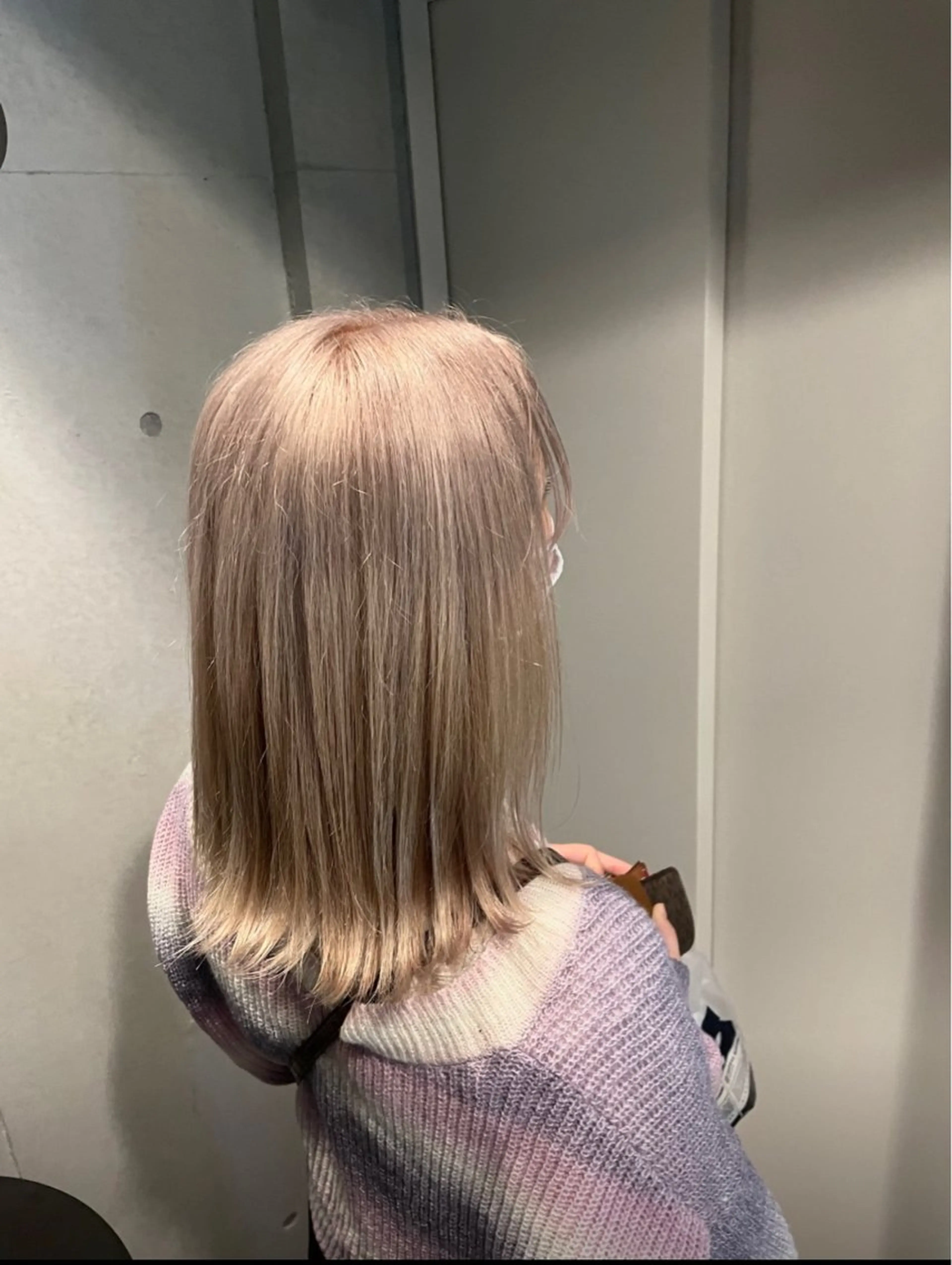 ミディアム 抜け感ハイトーン/ ボブ/Ririnaのヘアスタイル