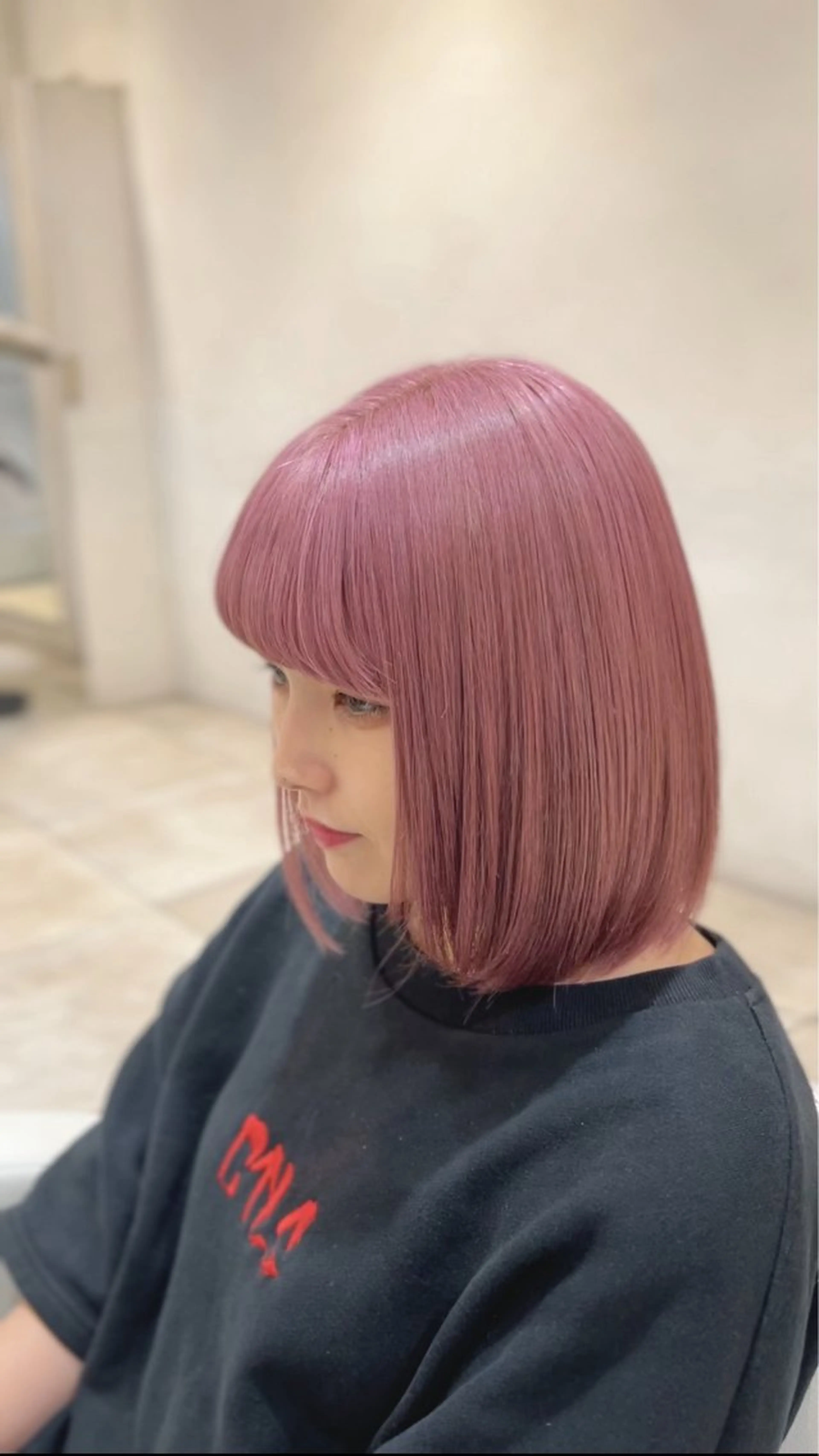 カラー ピンクカラー ヘアカラー 地毛風ストレート/ 髪質改善/セキネのヘアスタイル