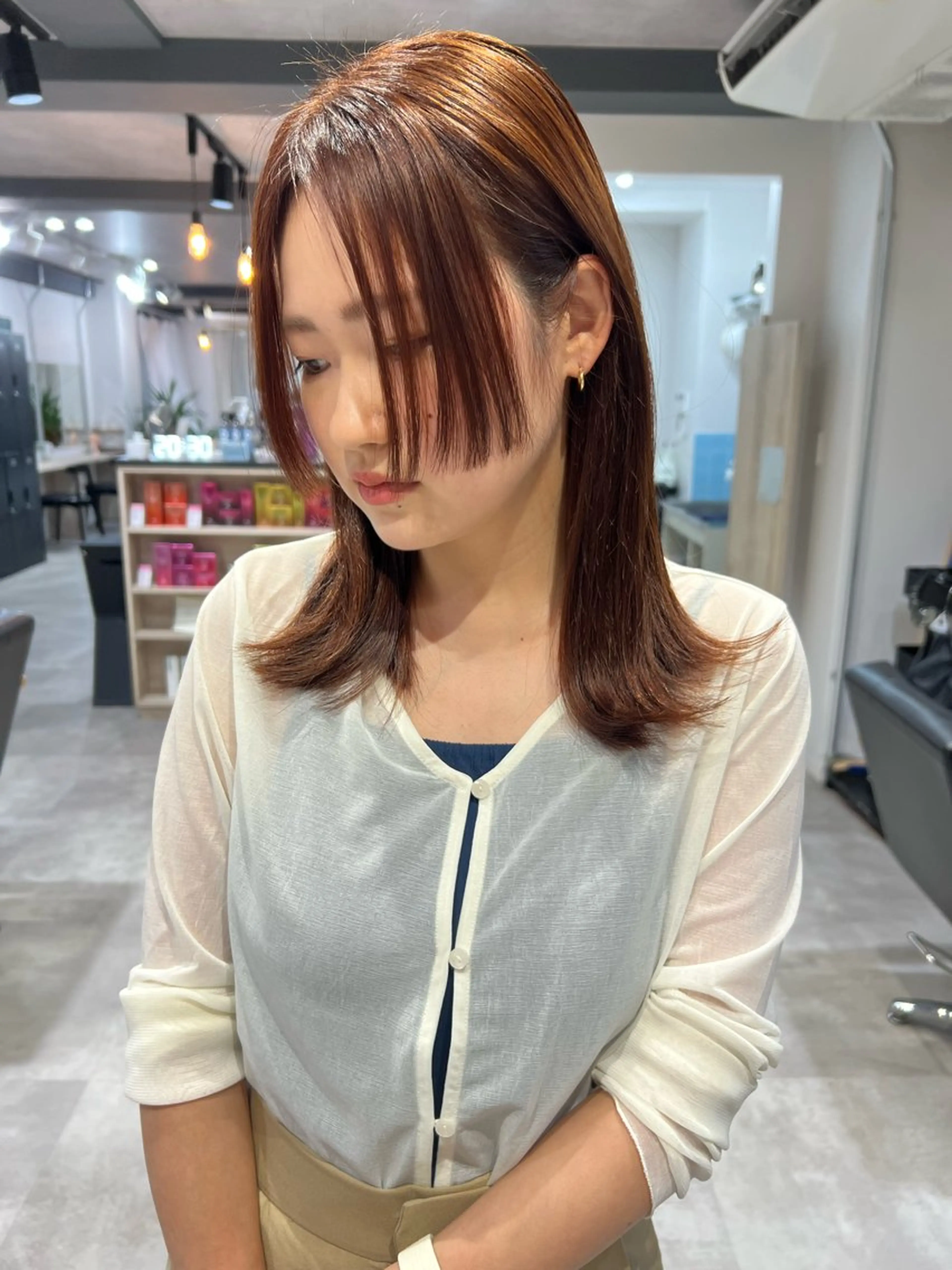 セミロング カラー カット ヘアカラー ダブルカラー🩰 CHIHIRO👒のヘアスタイル