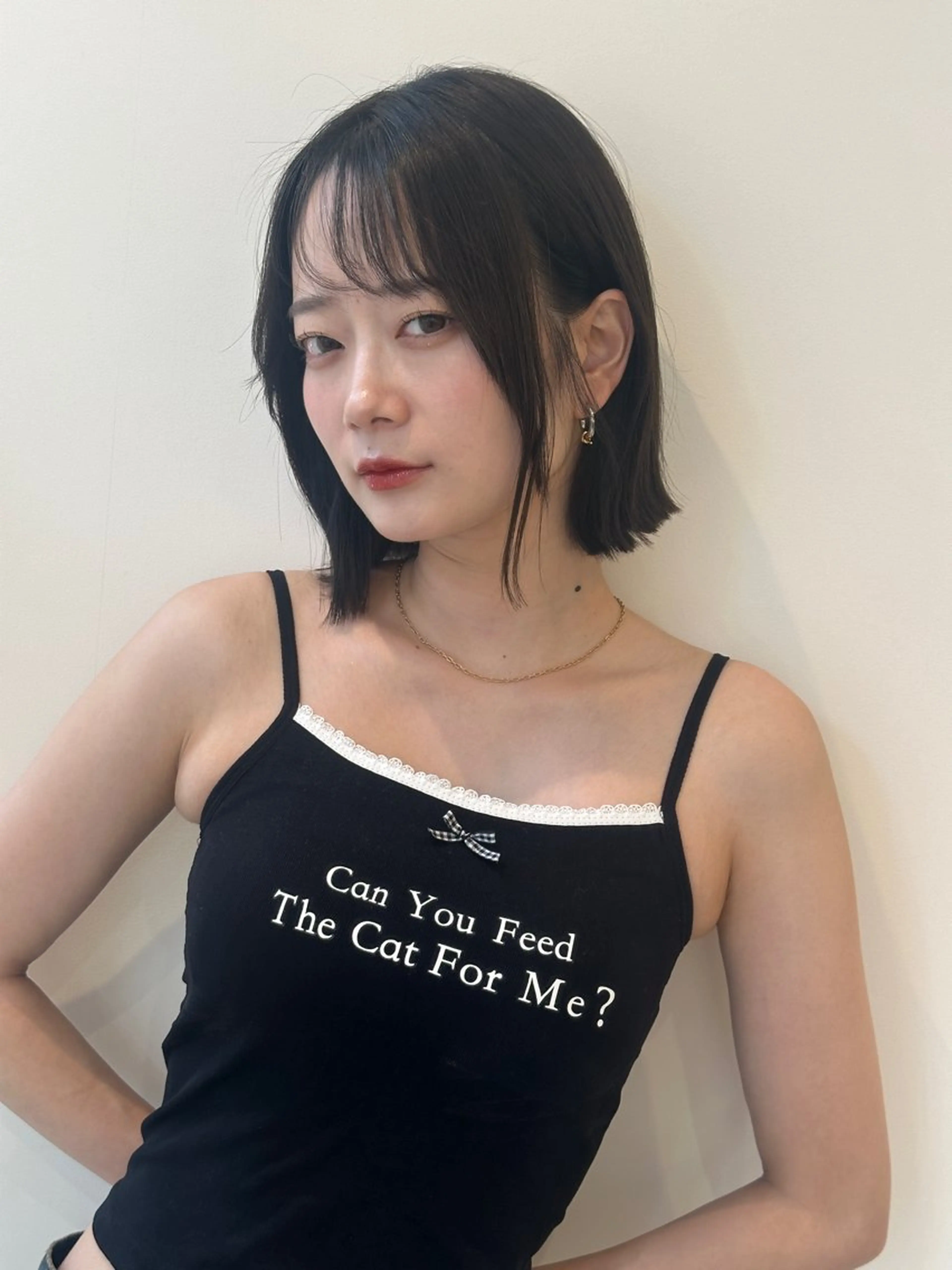 ショート カット トリートメント 小顔レイヤー/ ベージュ🤍Rieのヘアスタイル