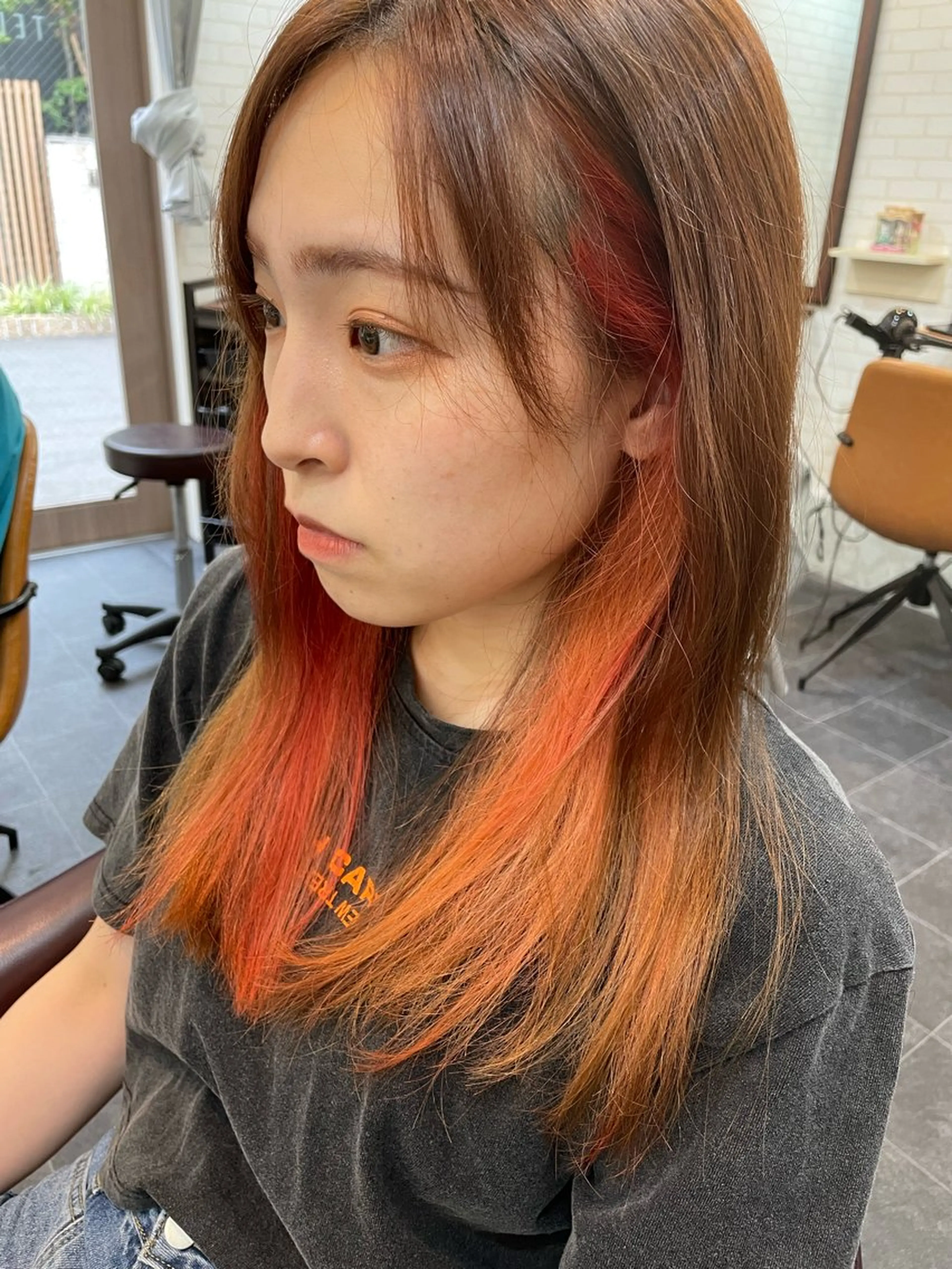 カラー オレンジ 米本 匠のヘアスタイル