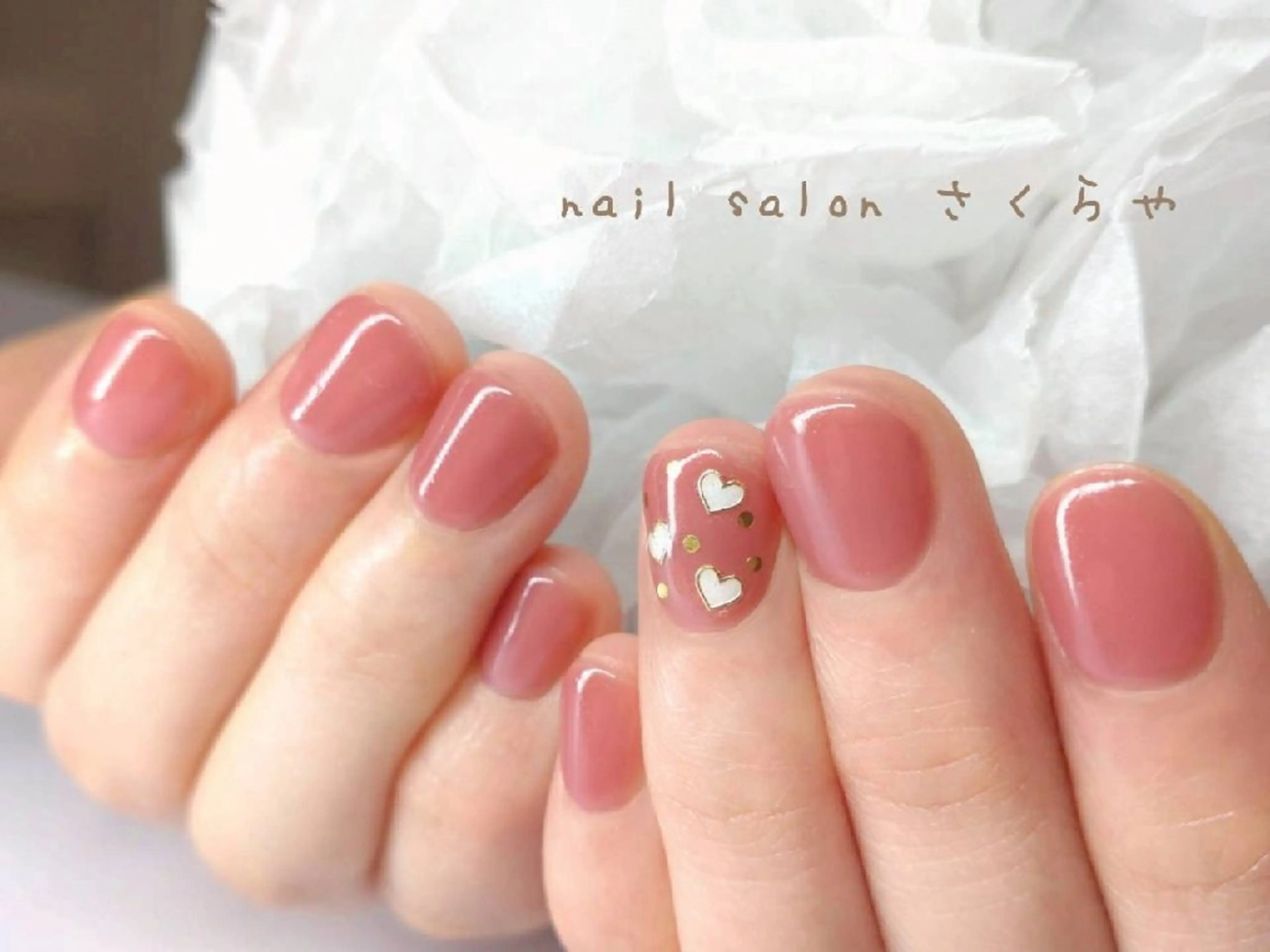 ショート ハンドネイル さくらや❤ パラジェル使用のネイルデザイン