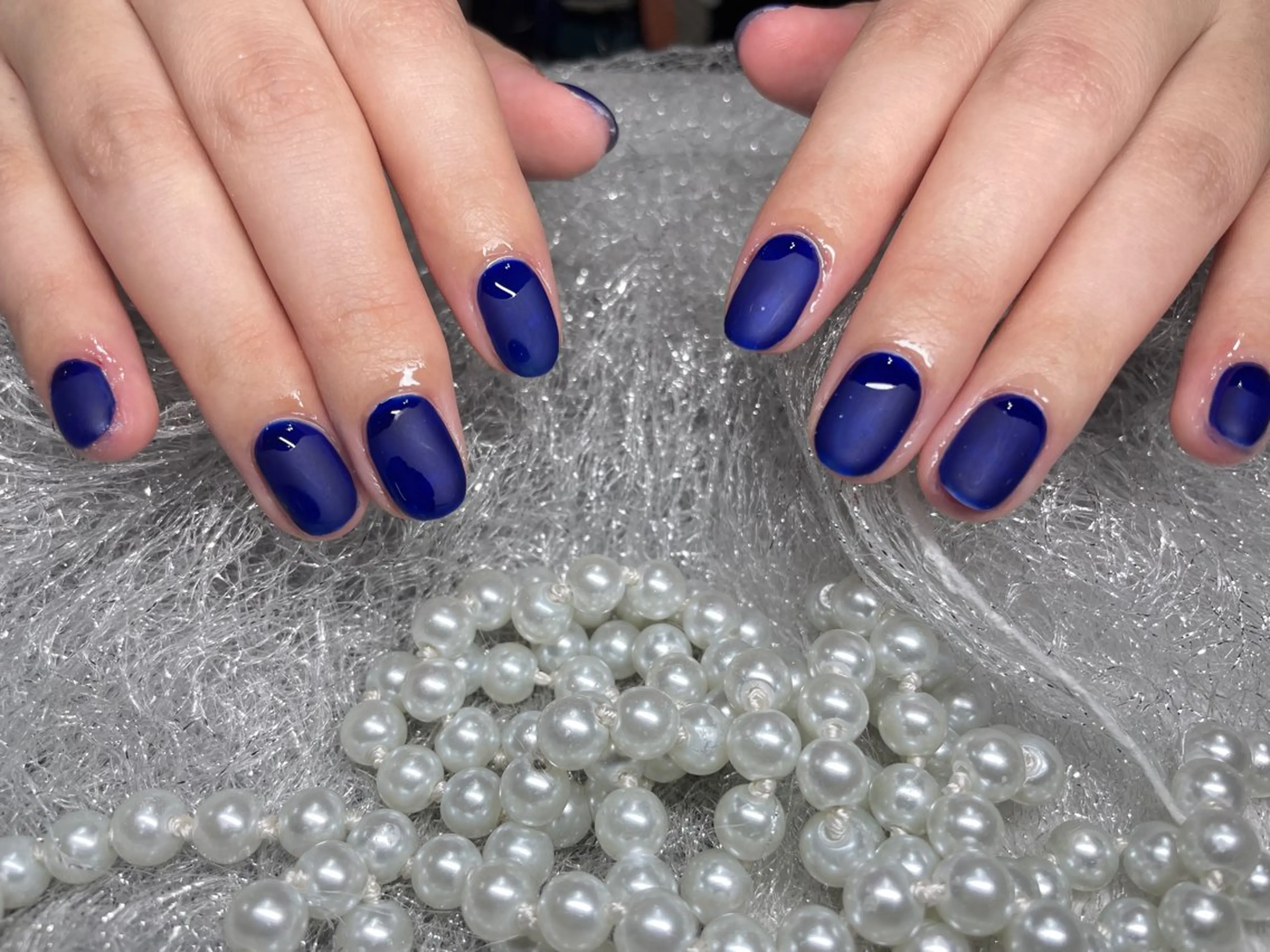 ネイル 長さ出し フットネイル フレンチネイル ジェルネイル ガラスフレンチ ハンドネイル ハンドケア More Glam渋谷店のネイルデザイン