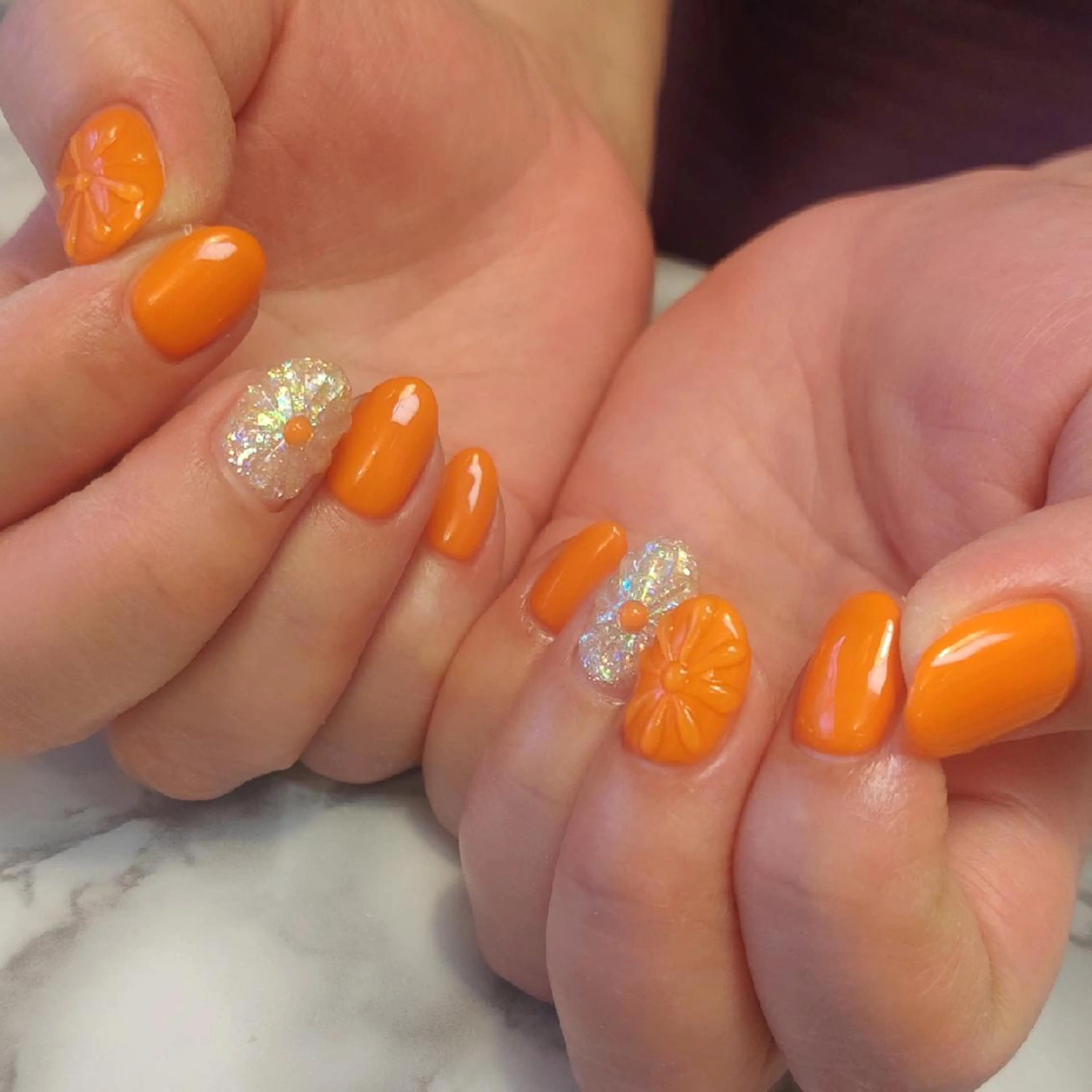 ネイル フラワーネイル ぷっくりネイル ジェヌインネイル 河内のネイルデザイン