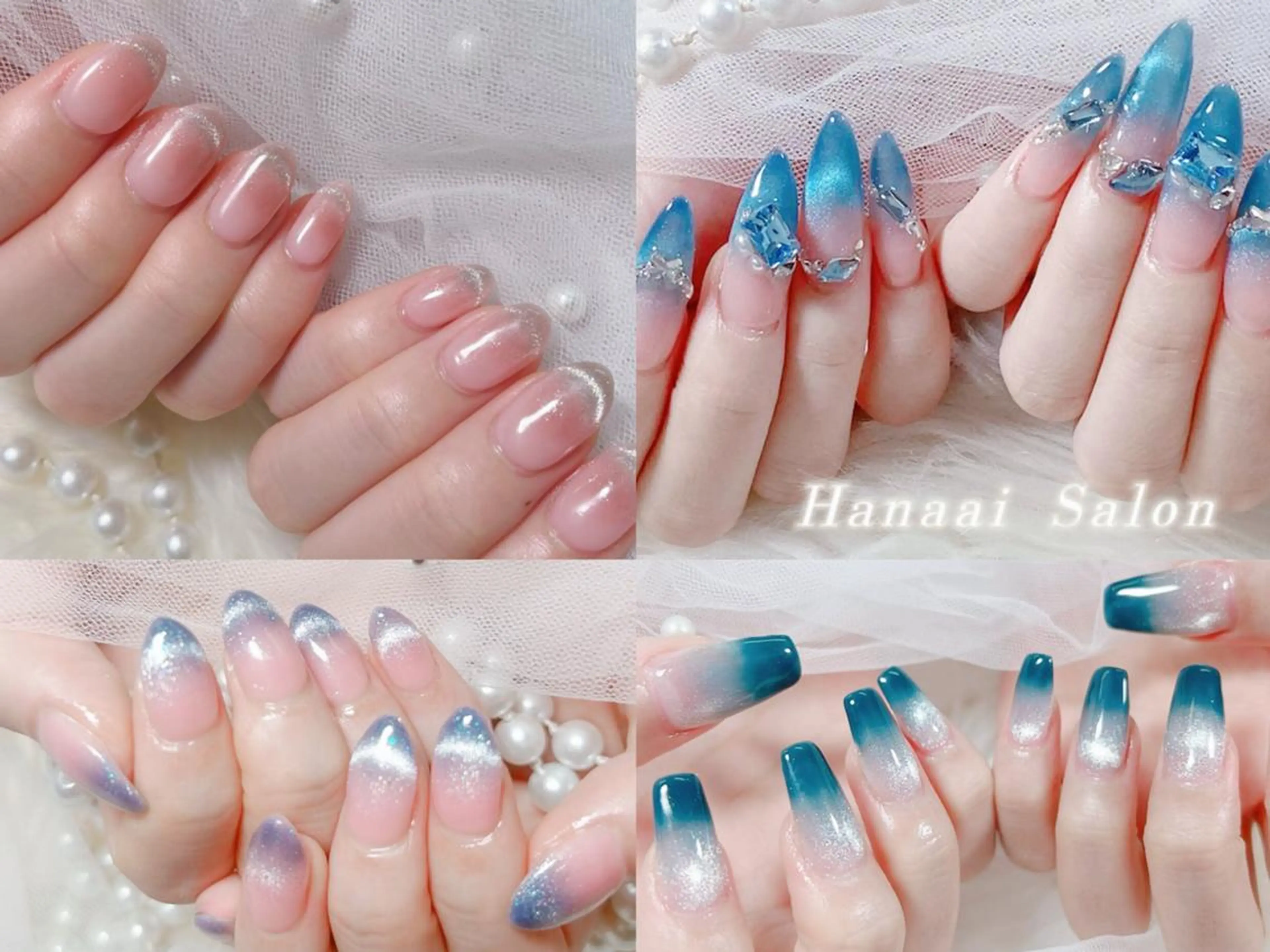 ロング 韓国風ヘア ハンドネイル Hanaai Salon新宿店のネイルデザイン