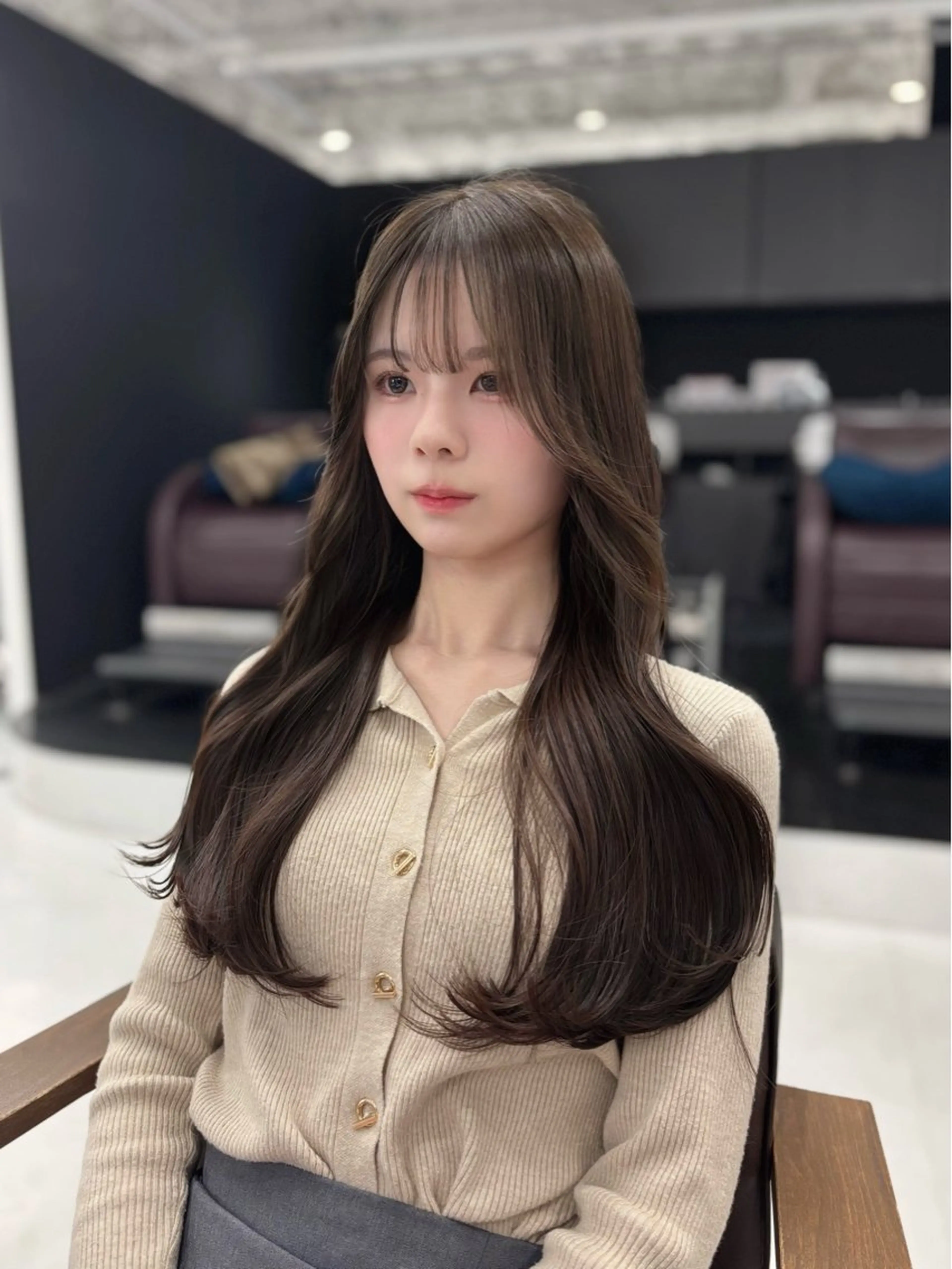 セミロング カラー カット ヘアカラー 赤みなしカラー/梅田 /レイヤー/IORIのヘアスタイル