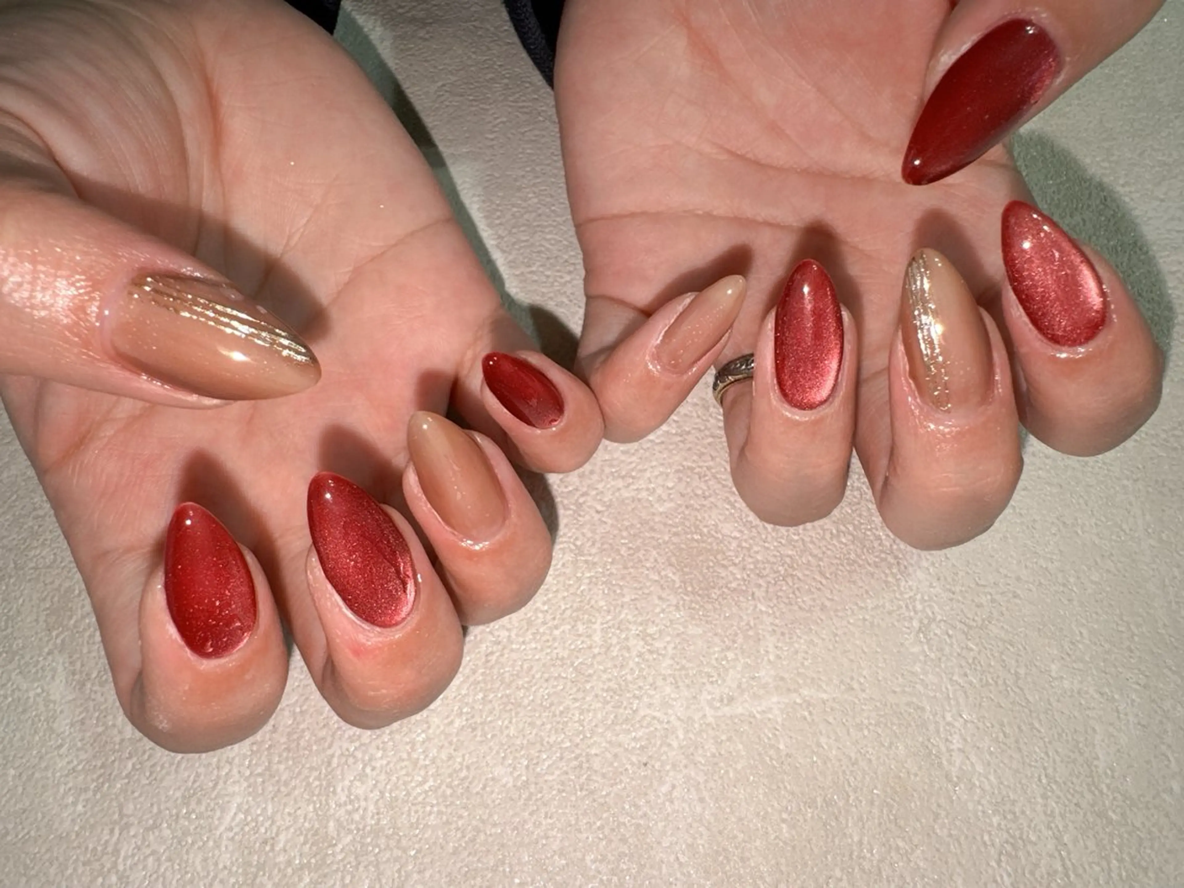 ネイル オーロラネイル フットネイル フレンチネイル ジェルネイル マグネットネイル ハンドネイル kikinail 溝の口のネイルデザイン