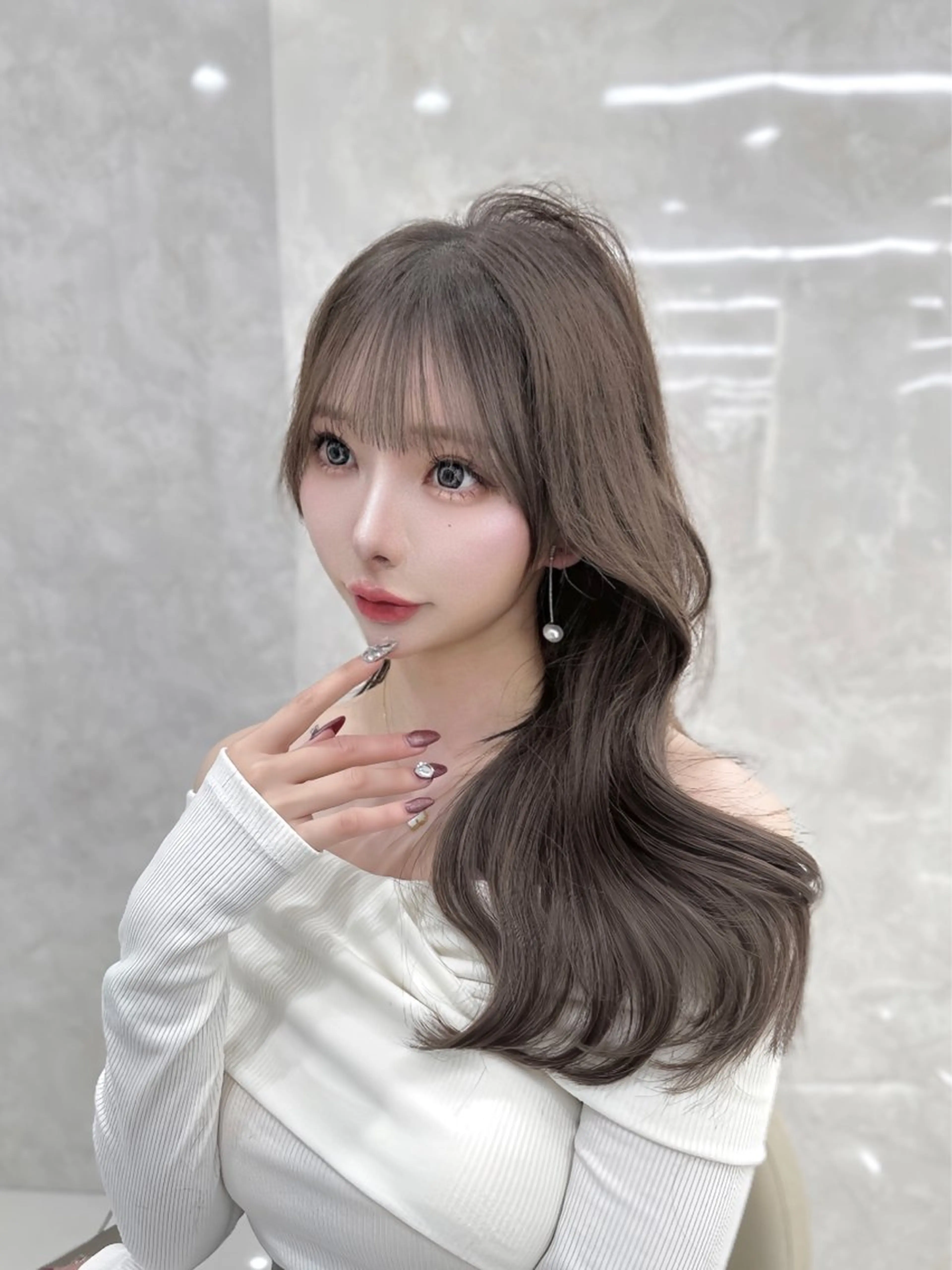 セミロング レイヤーカット カット ヘアカラー 似合わせ/レイヤー /顔まわり/池田歩樹のヘアスタイル