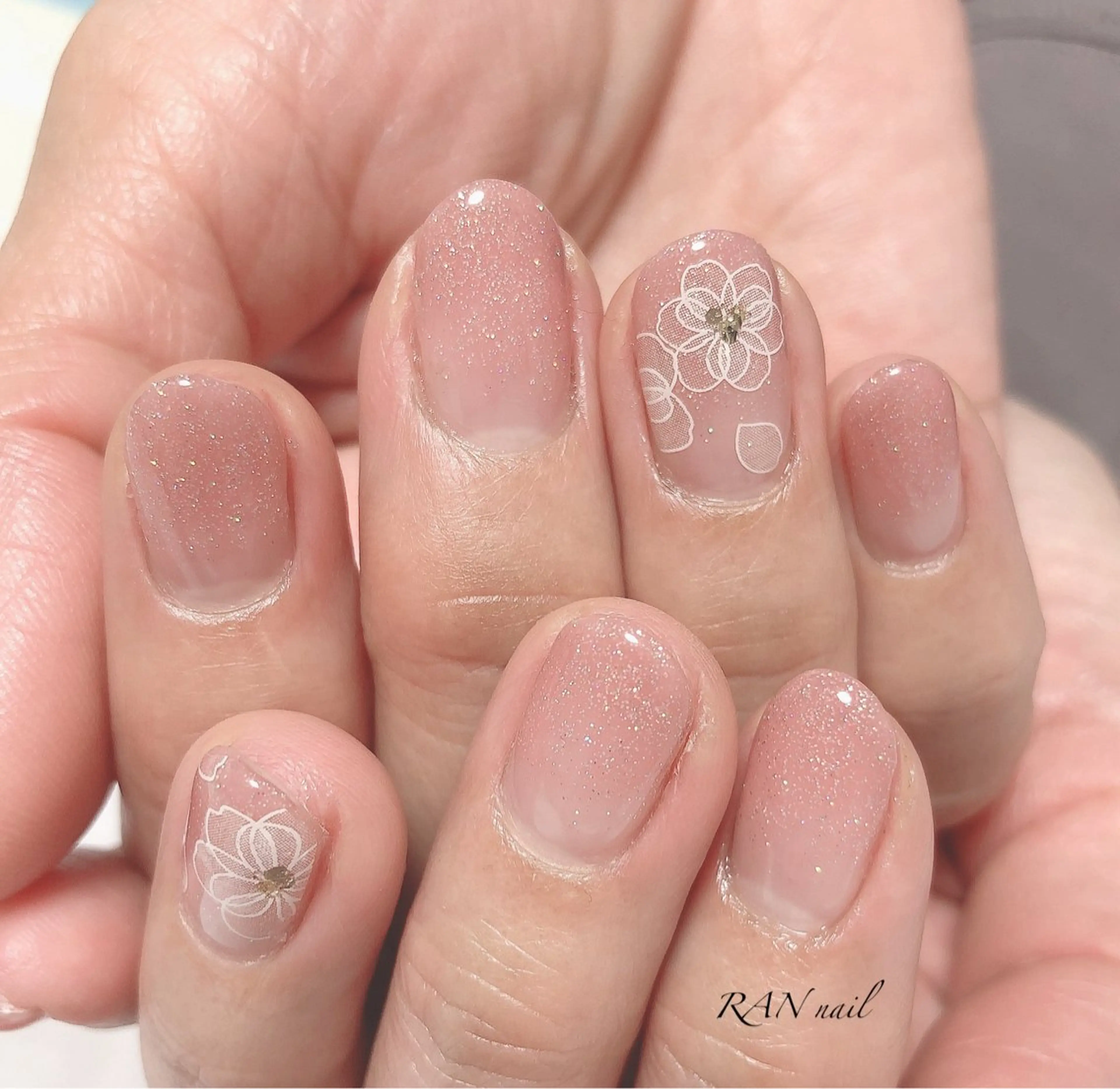 ネイル 桜ネイル 入学式 フラワーネイル グラデーション 卒業式 ハンドネイル フットネイル RAN nailのネイルデザイン