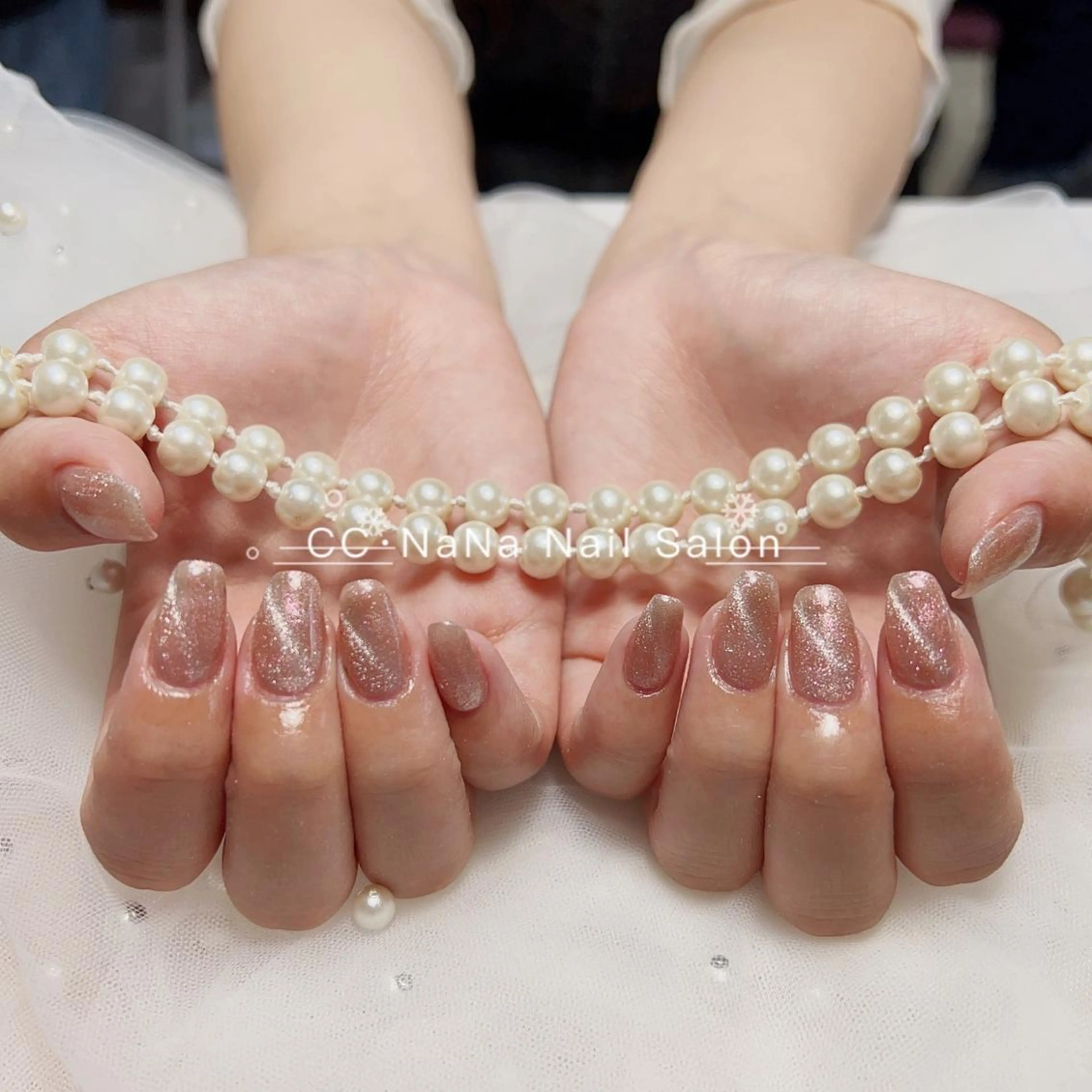 ネイル チークネイル フラッシュネイル ジェルネイル ハート キラキラネイル ハンドネイル 💎CC・NaNa 韓国風ネイル🌙Cのネイルデザイン