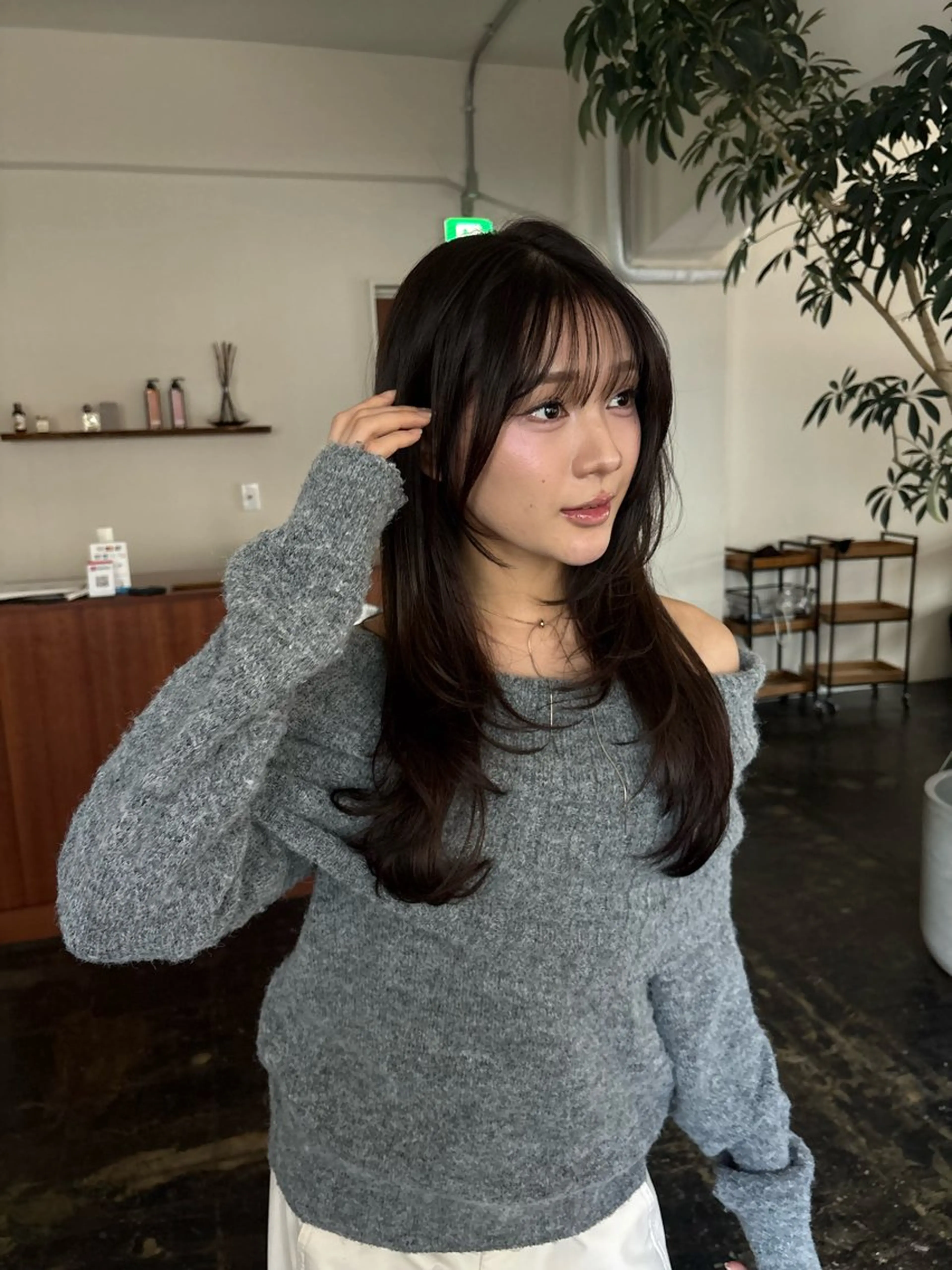 セミロング カット ヘアカラー トリートメント 透明感カラー/顔周り カット/ののか💞のヘアスタイル